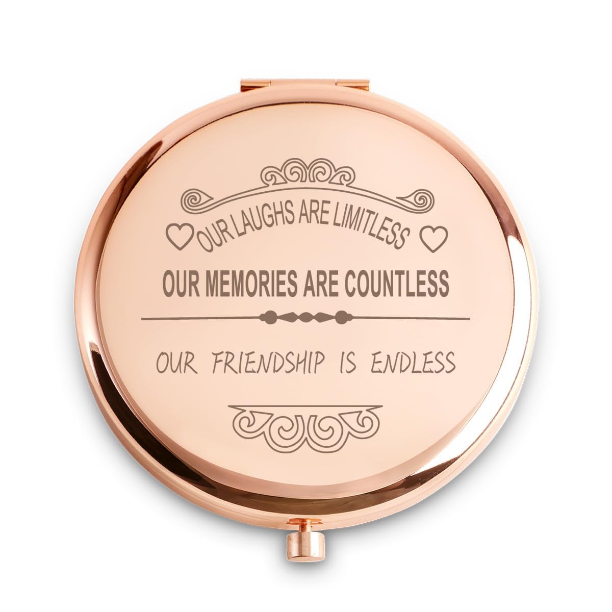 Coyoal Friendship Gifts For Women Girls, Personalized Engraved Compact Mirrors For Sister Bestie, Basket Stuffers, Unique Female