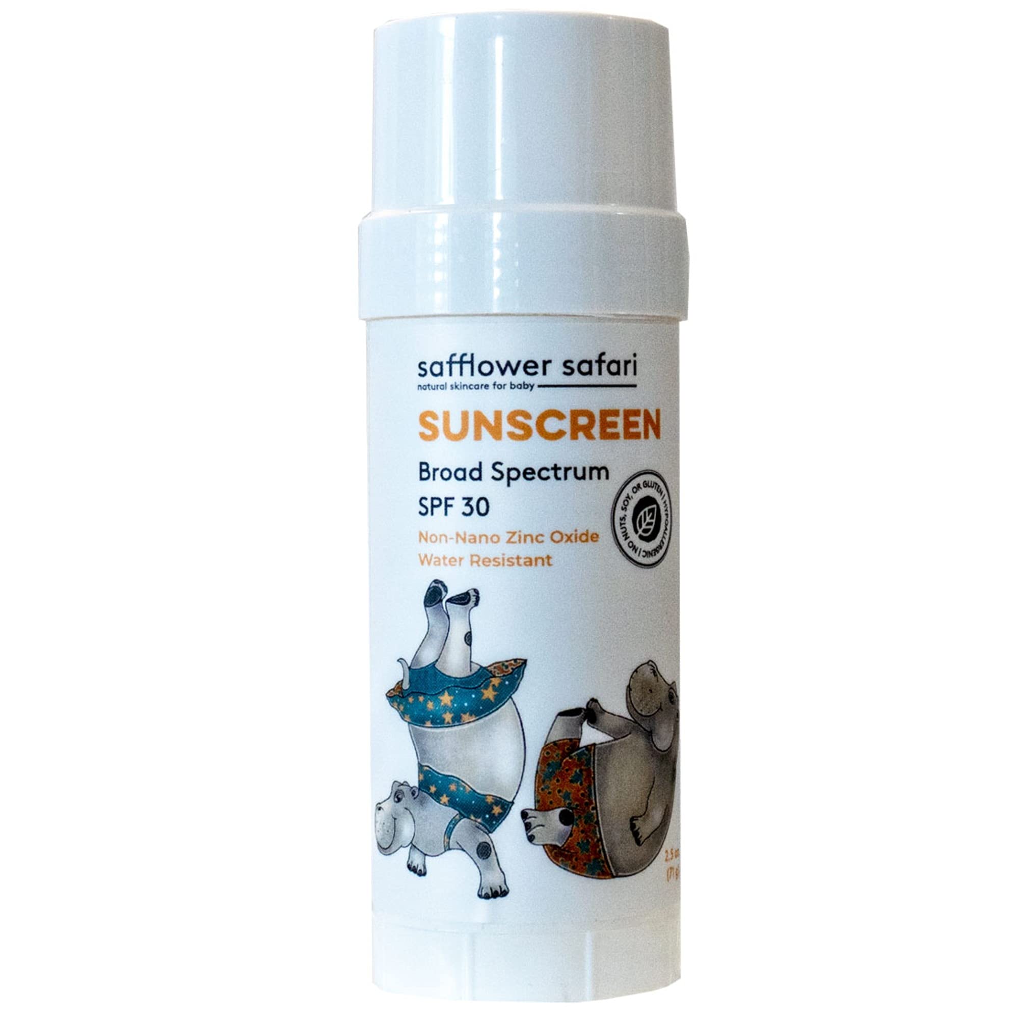 Baby Natural Sunscreen, Benzene Free, NonNano Zinc Oxide SPF 30, Water & Sweat Resistant, Reef and River Friendly, Hypoallergen
