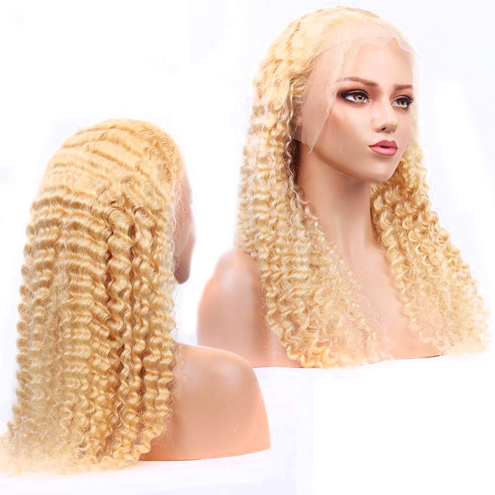 613 Lace Front Wig With 13X6 Transparent Deep Wave Lace - 180 Density, Free Part, Bleached Knots, Baby Hair - 613 Hd Lace Fronta