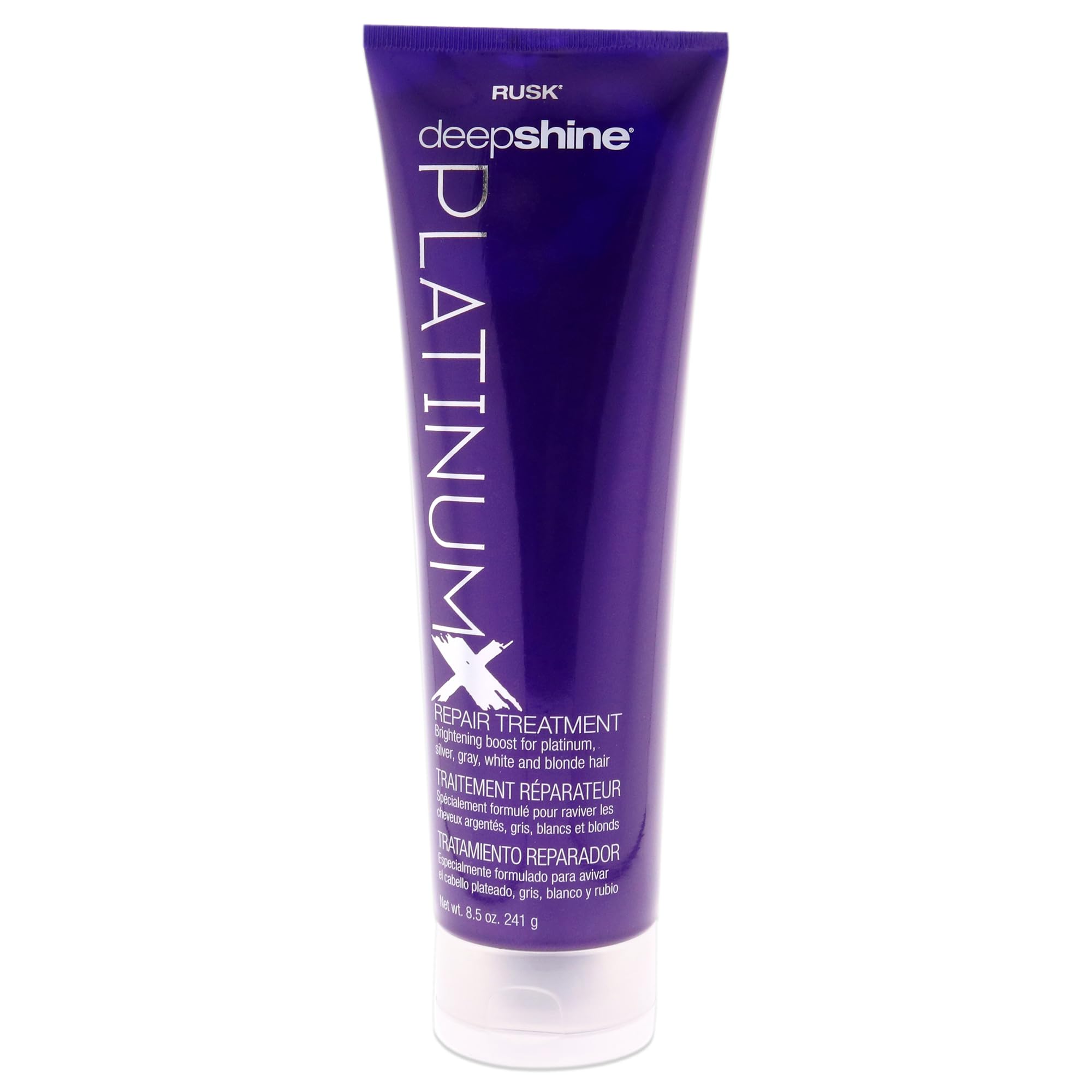 Rusk Deepshine Platinumx Repair Treatment, 8.5 Oz, Repairs Chemically Treated Or Damaged Hair, Adds Shine, And Moisture, Platinu