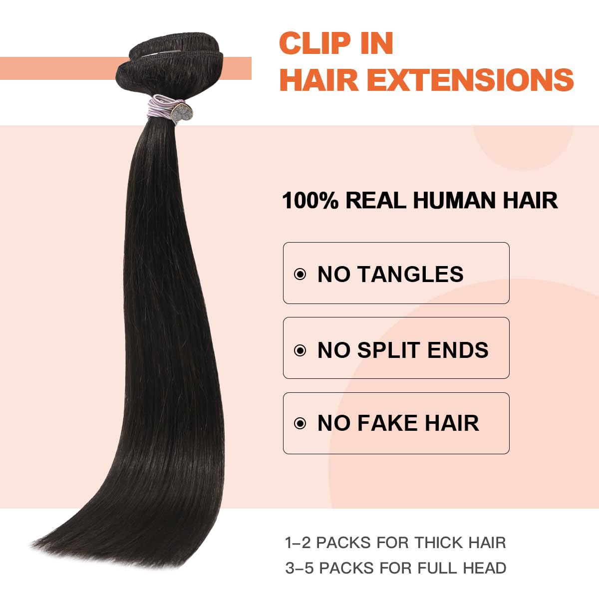 Ugotrays Dark Brown Clip In Hair Extensions Real Human Hair 120G 18 Inches 100% Remy Human Hair Clip In Extensions Straight Doub