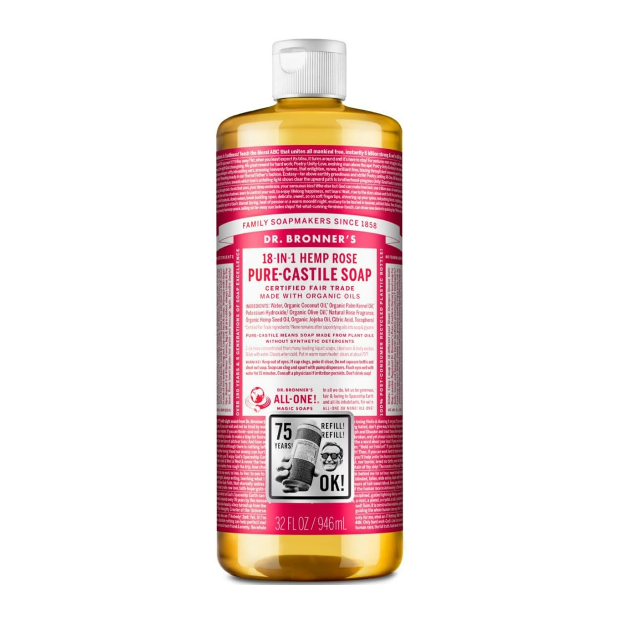 Dr Bronner Soap Liq Rose