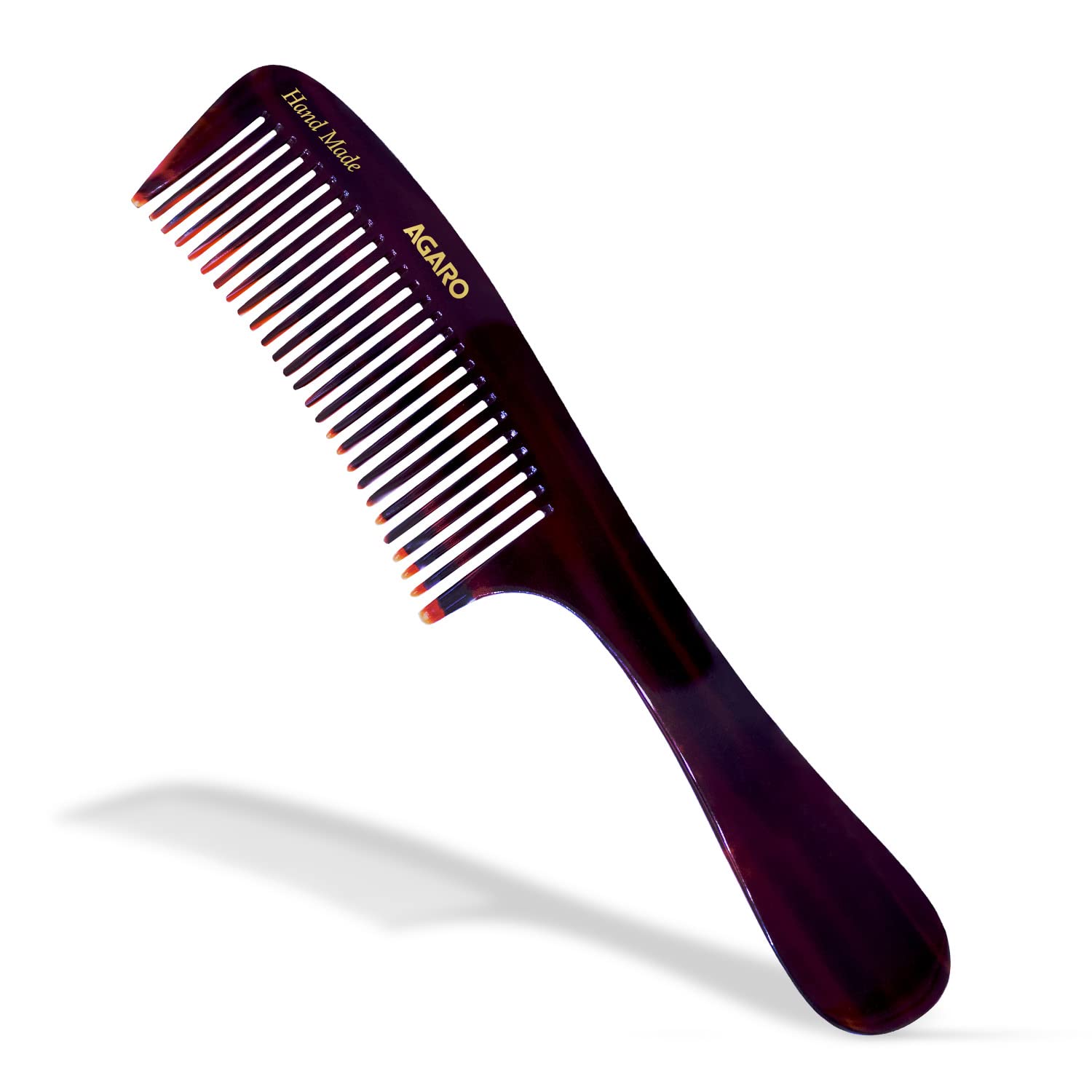 Agaro Hand Made Comb With Handle, Grooming Comb, All Fine Tooth Dressing Comb, Smooth Rounded Teeth, Hair Styling, Hair Brushing