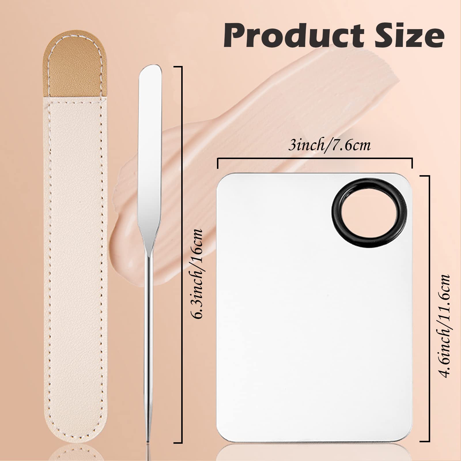 Penugo Picasso Makeup Spatula And Palette Set, Korean Makeup Spatula With Leather Cover, Stainless Steel Makeup Palette With Scr