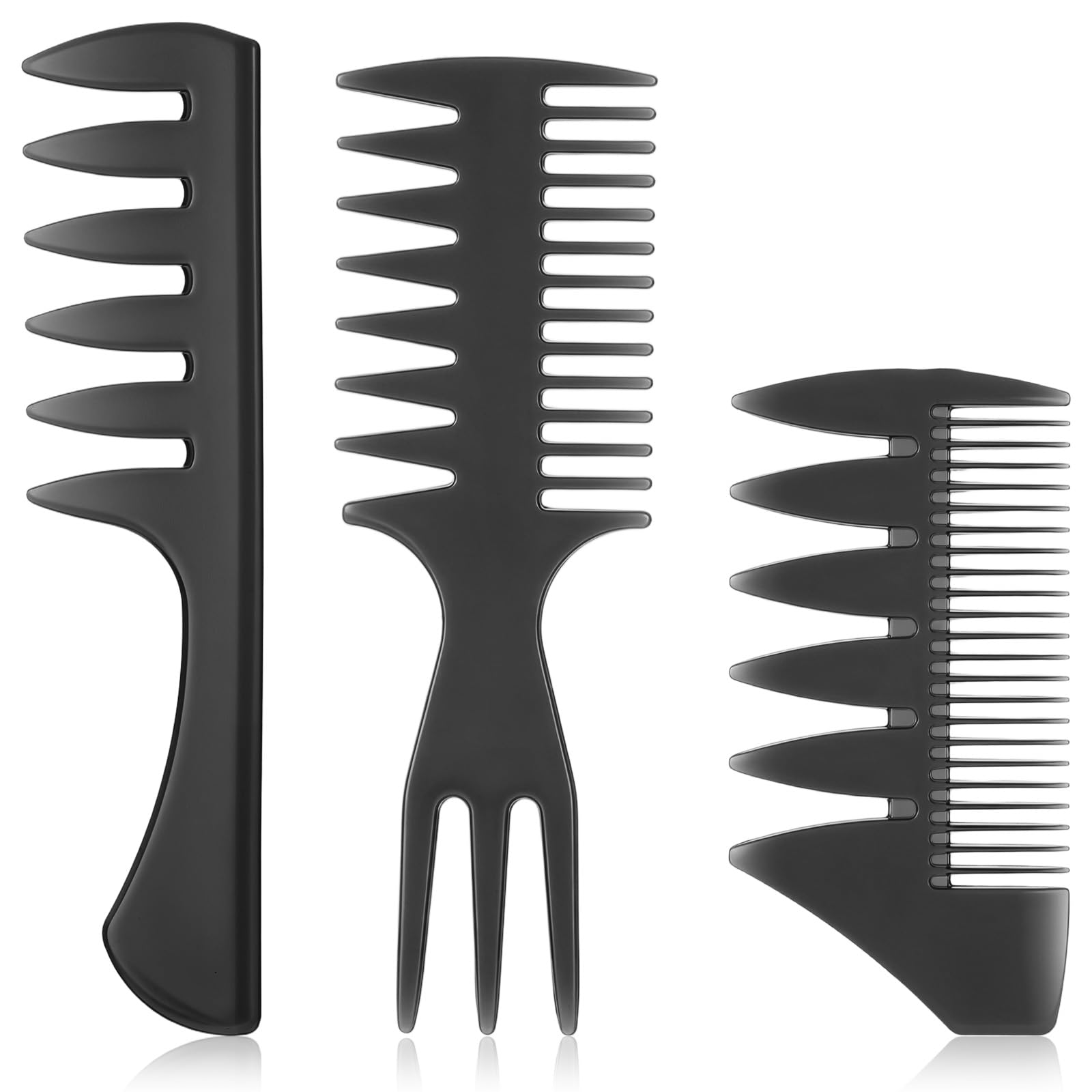 3 Pcs Styling Comb, Wide Tooth Texture Comb, Combs for Hair for Men Beard Hairstylist Tools Accessories, 3 Styles