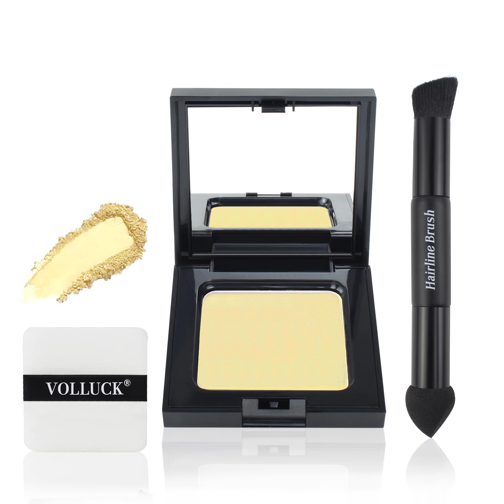 VOLLUCK Root Touch up Powder, Long-lasting Gray Hair Cover up Powder for All Hair Types, Waterproof for Women and Men (Light-Blo