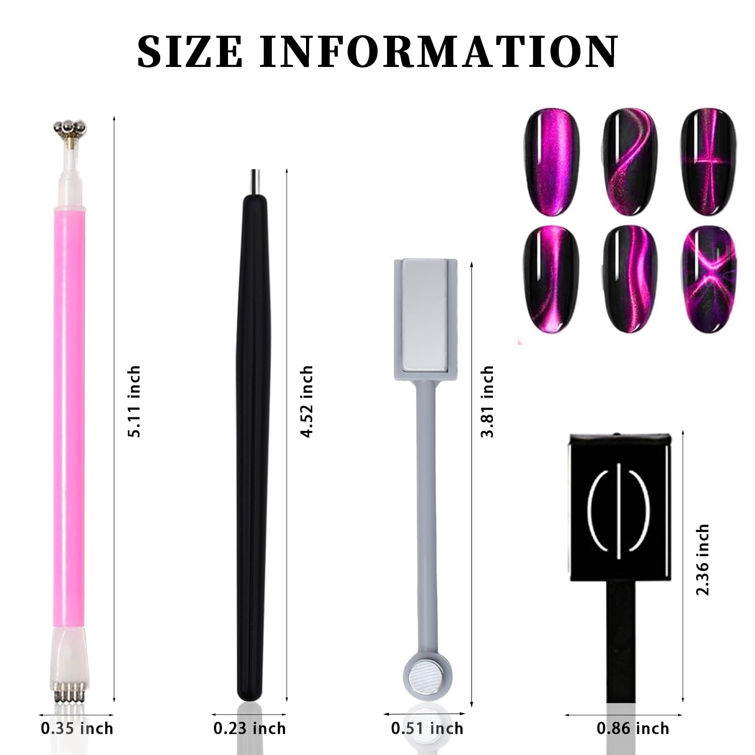 Wokoto 16Pcs Cat Eye Nail Magnets Pens For Cat Eye Nail Art Tools Gradient Design Cat Eye Magnet For Nails Cat Eye Magnet Sticks