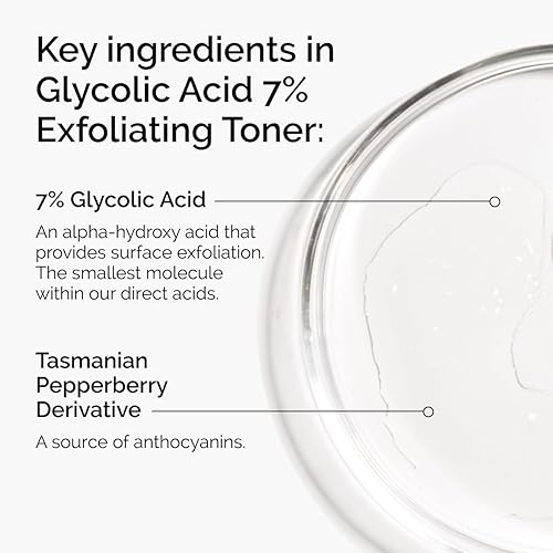 The Ordinary Glycolic Acid 7% Exfoliating Toner - Brightening Daily Toner, 8.1 Fl Oz, Yellow