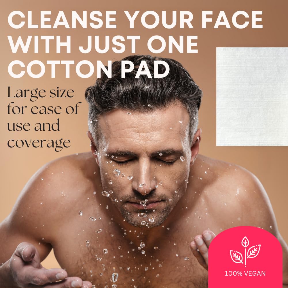 Swisspers Premium Facial Cleansing Pad, 100% Cotton, Ultra Soft, Extra Large, 50 White Pads Per Reclosable Bag, 6 Bags (300 Pads