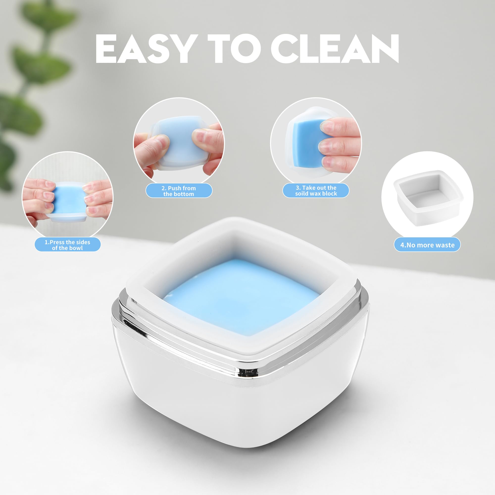 Nose Wax Kit - Portable Wax Warmer for Hair Removal with 100g Bens, 10 Applicators, 30 Nose Hair Sticks 1 Silicone Pots, Melt Wa
