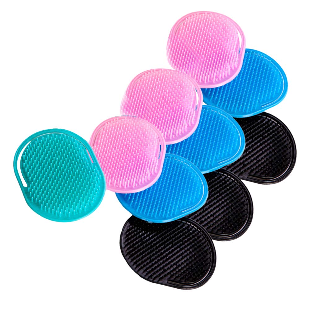 Scalp Scrubber 10pcs Massage Comb Handheld Hair Cleaning Brush Plastic Palm Shampoo Hair Massage (Random Color) Head Massager