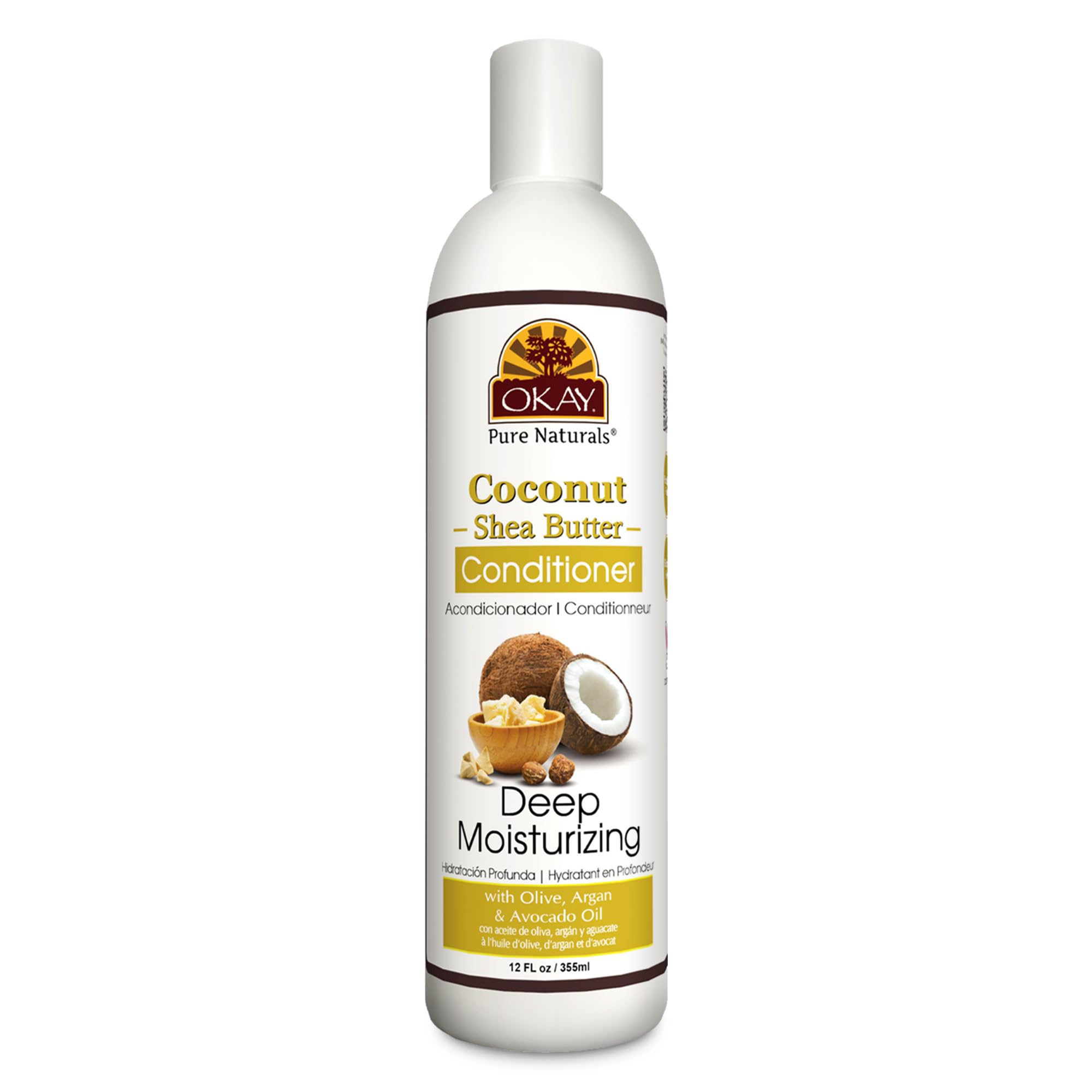 OKAY | Coconut & Shea Butter Conditioner | For All Hair Types & Textures | Fortify - Strengthen - Revitalize | With Olive, Argan