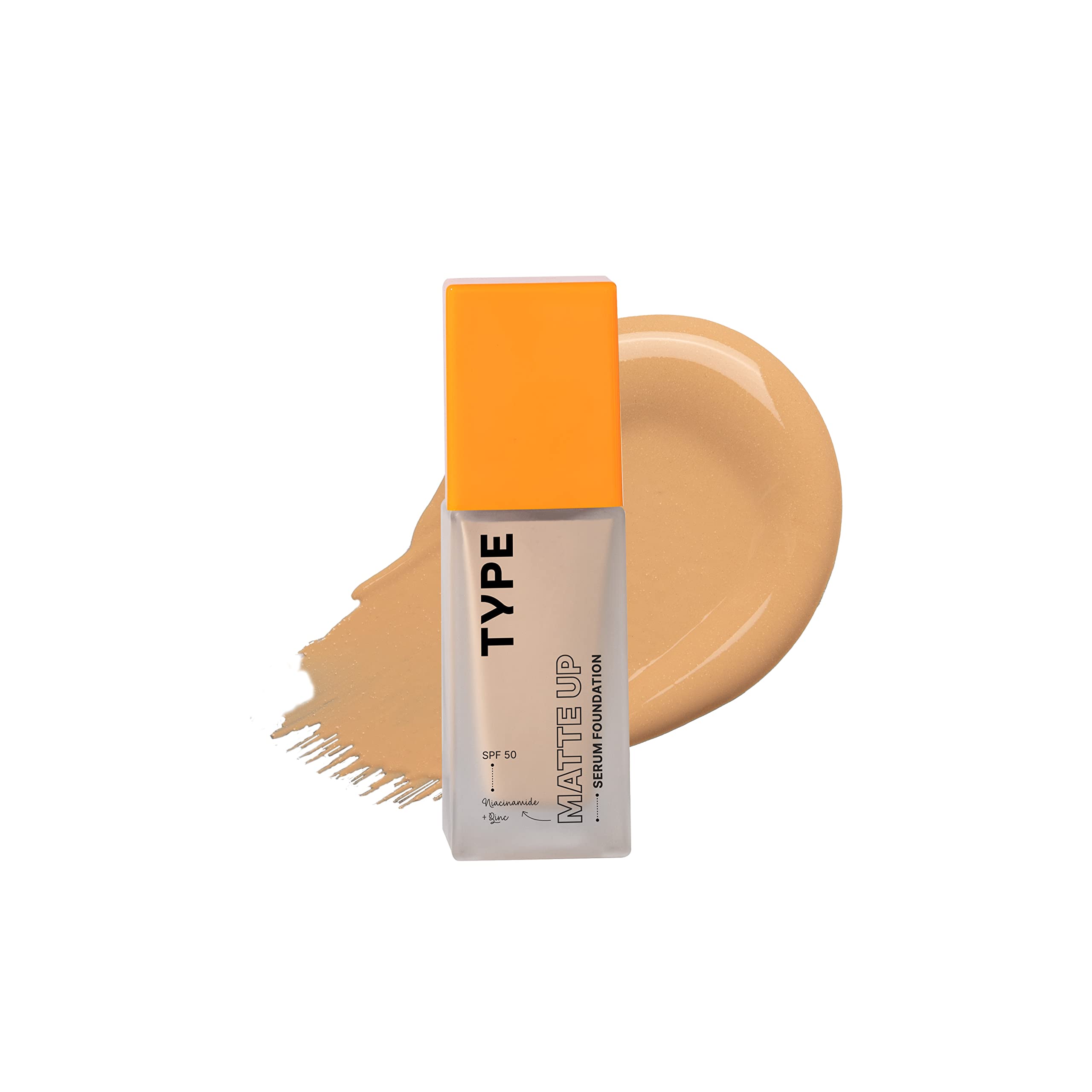Type Beauty Inc. Matte Up Serum Foundation With Spf 50 Pa++++ | Niacinamide & Zinc For Smooth And AcneFree Skin | LongLasting 