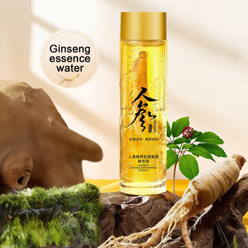 KOQ Ginseng Extract Liquid Serum - Anti-Wrinkle Hydrating Essence, 2 Fl Oz (Pack of 2), Yellow