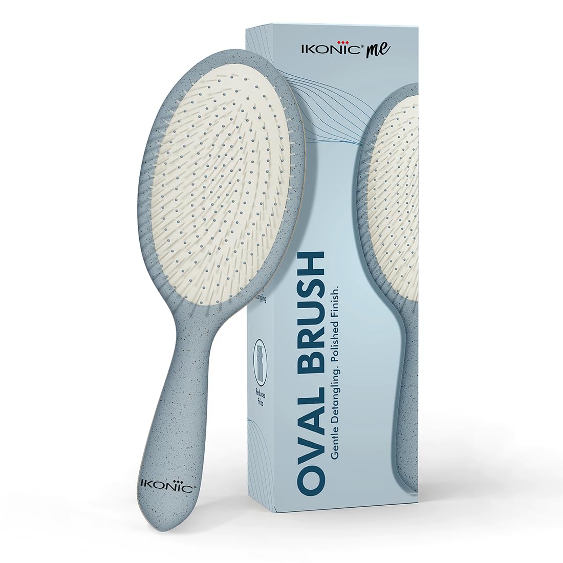 Ikonic Me Padlle Hair Brush Ikm 3018  Eco Concious, Flexible Nylon Bristles Reducing Breakage, Rounded Tips For Gentle Scalp Ma