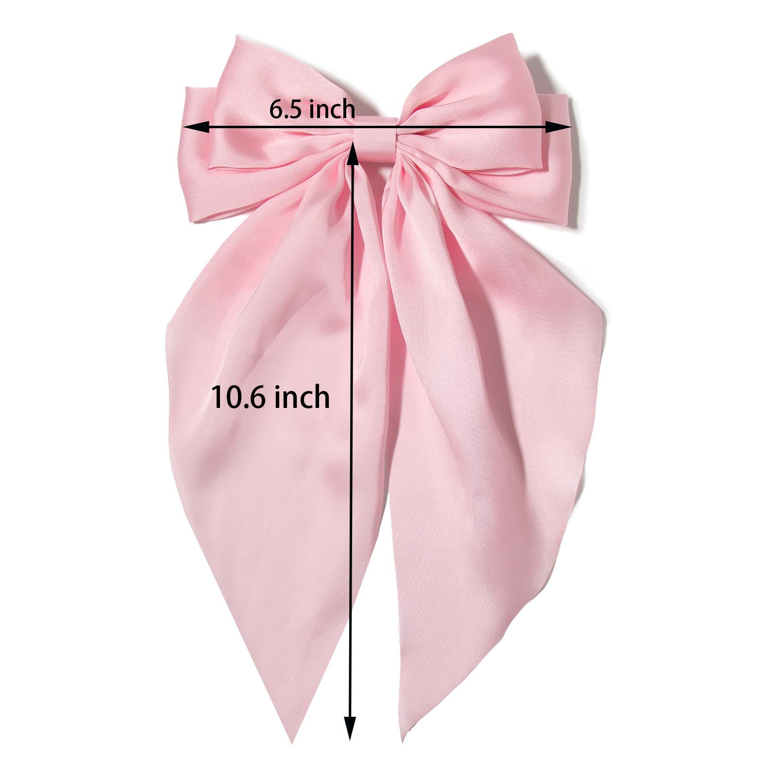 Furling Pompoms Hair Bows Clip, Hot Pink Bow For Women'S Hair - 2 Pack, Elegant Satin Bow Hair Accessories For Birthday, Wedding
