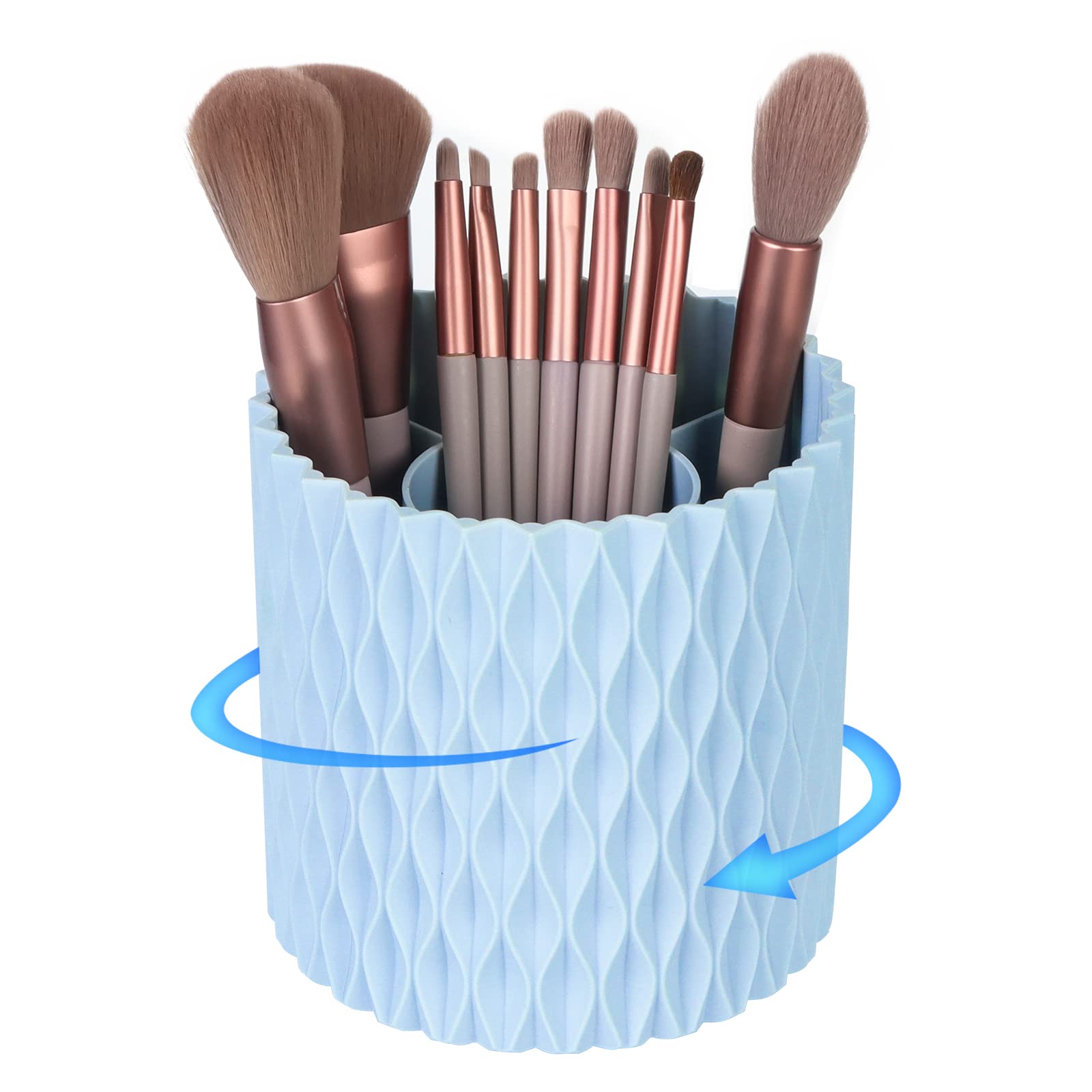 Makeup Brush Holder Organizer -360 Rotating Multi-Functional Pen Holder for Desk,Multi-Purpose Desktop Stationary Organizer,Stor