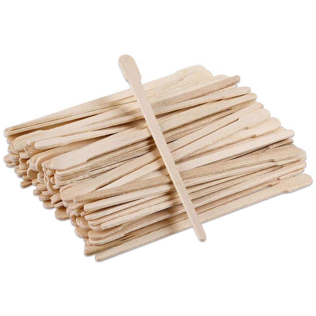 Beauticom Premium Wood Sticks -Cuticle Pusher Manicure Pedicure Tools and Wooden Wax Spatula Applicator for Facial Hair Removal 