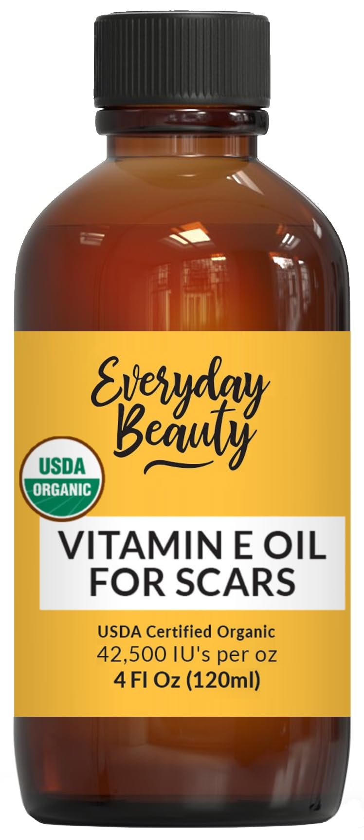Organic Vitamin E Oil for Scars - All Natural & Vegan Skin Moisturizer 4oz - Light and Unscented Great for Scars After Surgery -