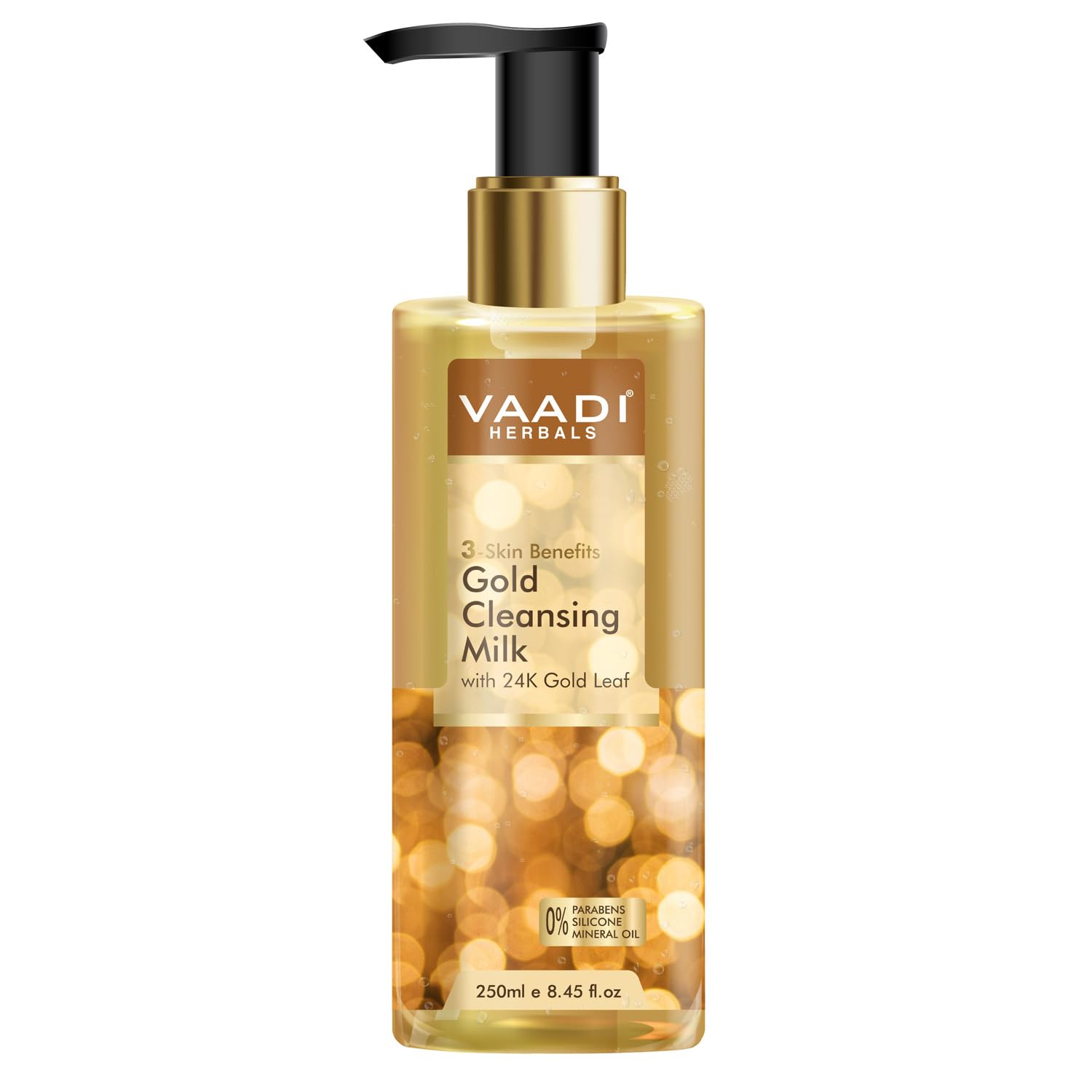 VAADI HERBALS Gold Cleansing Milk With 24K Gold Leaf  3Skin Benefits (250 Ml)