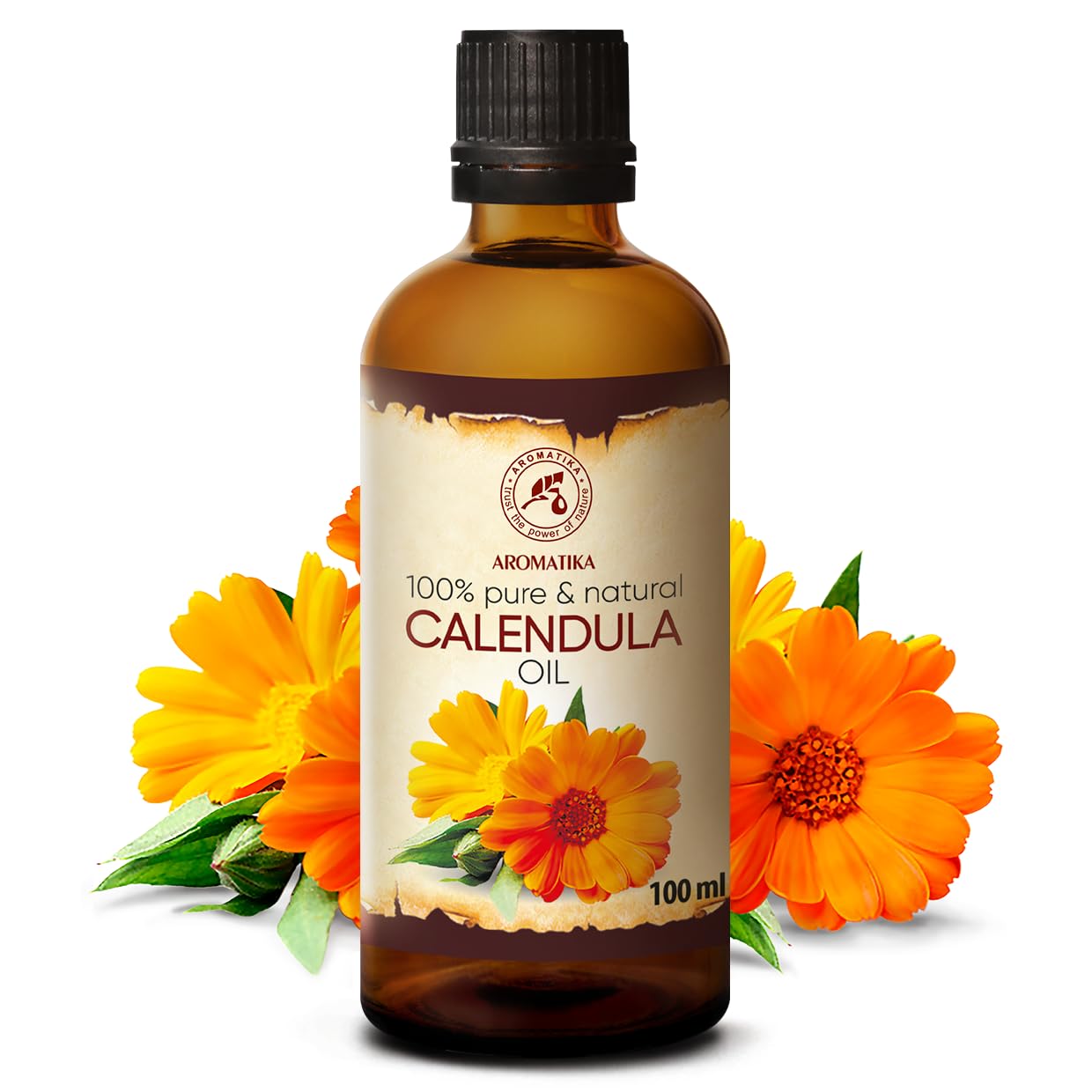 Calendula Oil 3.4 Fl Oz (100ml) - Calendula Officinalis Flower Extract - Infused - Almond Oil Base - 100% Pure & Natural - Marig