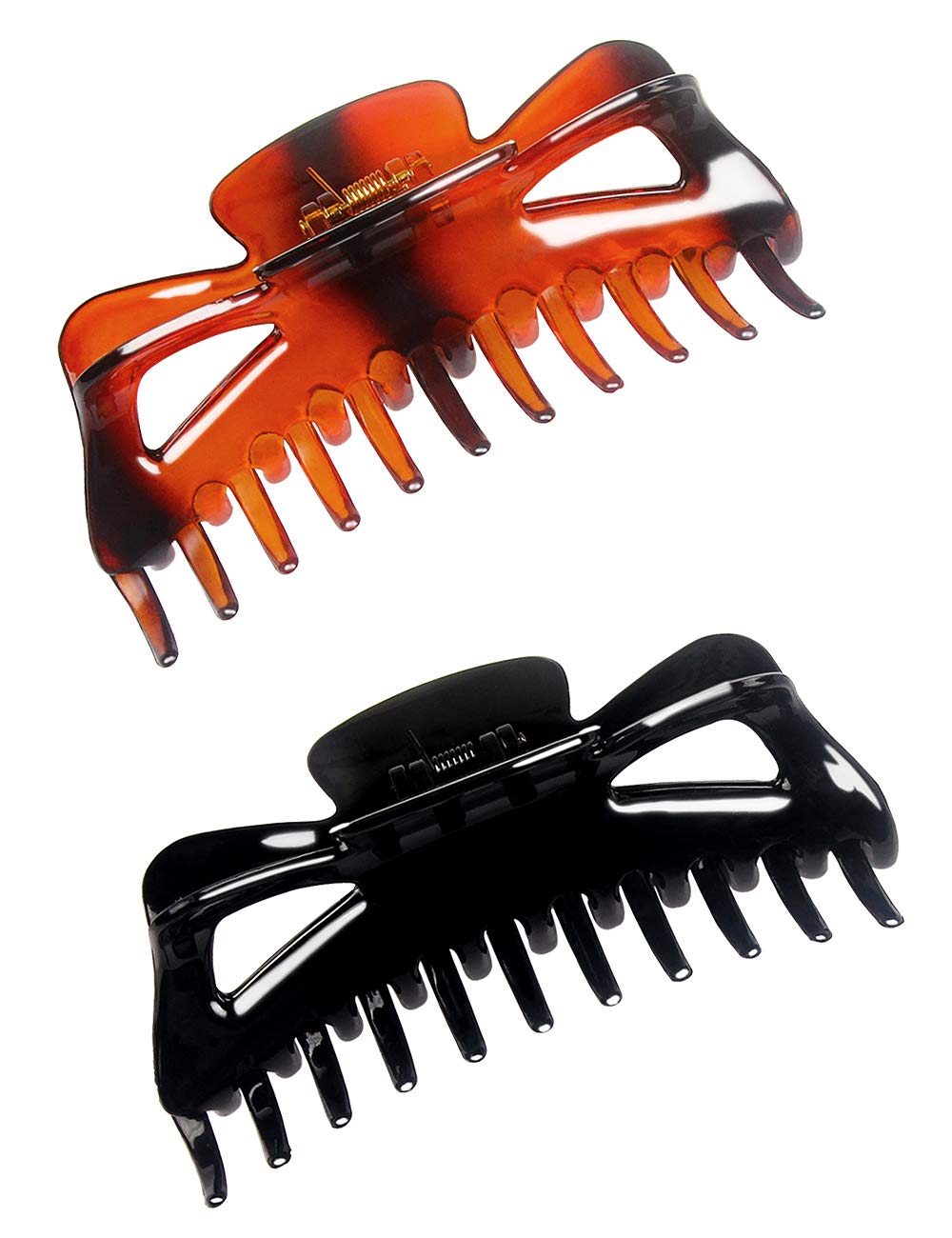ACCGLORY Large Hair Claw Clips for Long Thick Hair Women 5 Inches Big Plastic Claw Clamps 2pcs In Set Hair Accessories Clips (Bu