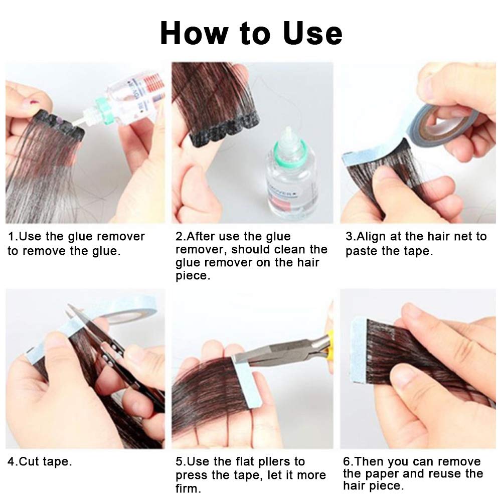 Hair Extension Adhesive Double Sided Tape, Waterproof Nano Hair Tape Beauty Tool For Extensions Toupees Beards And Wigs