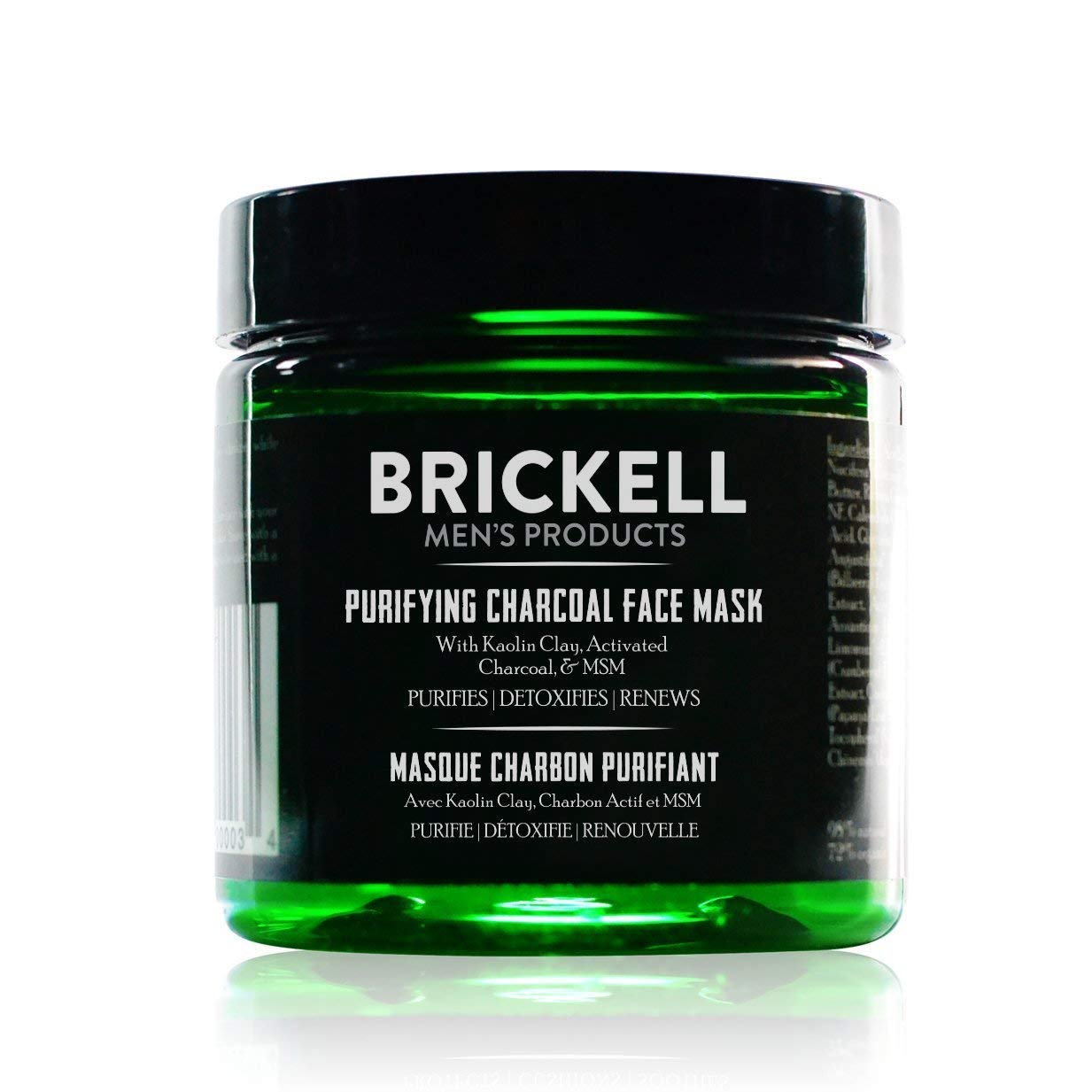 Brickell Men's Purifying Charcoal Face Mask Skin Care Product, Natural and Organic Activated Charcoal Facial Mask With Detoxifyi