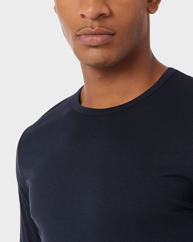 32 DEgREES Mens Lightweight Baselayer crew Top  Long Sleeve  Form Fitting  4-Way Stretch  Thermal, Stormy Night, XX-Large