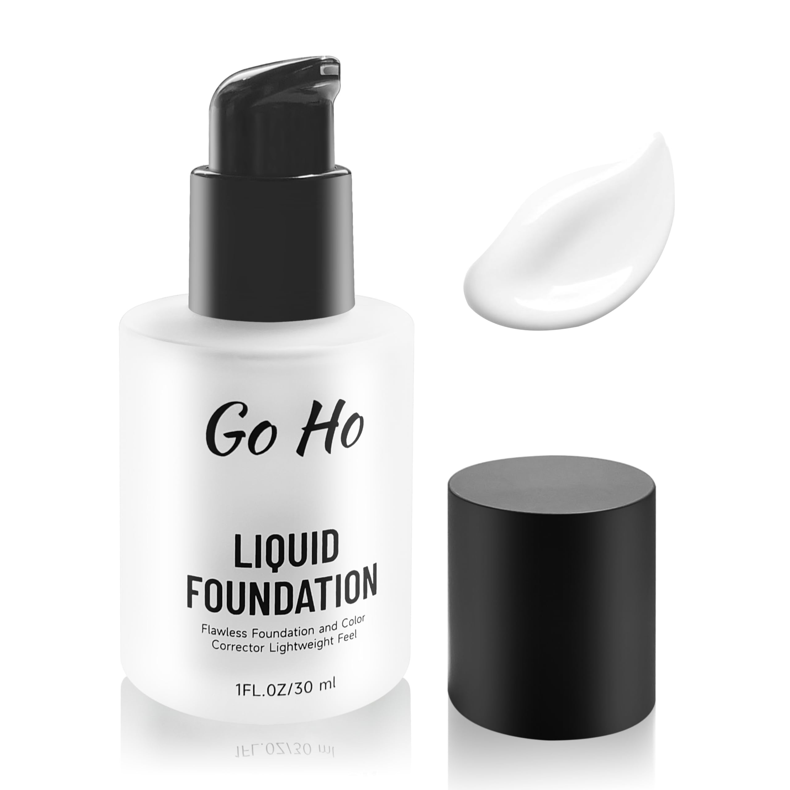 Go Ho White Liquid Foundation,Full Coverage White Foundation Color Corrector Demi Matte Finish for Goth Clown Makeup, Daily,Cosp
