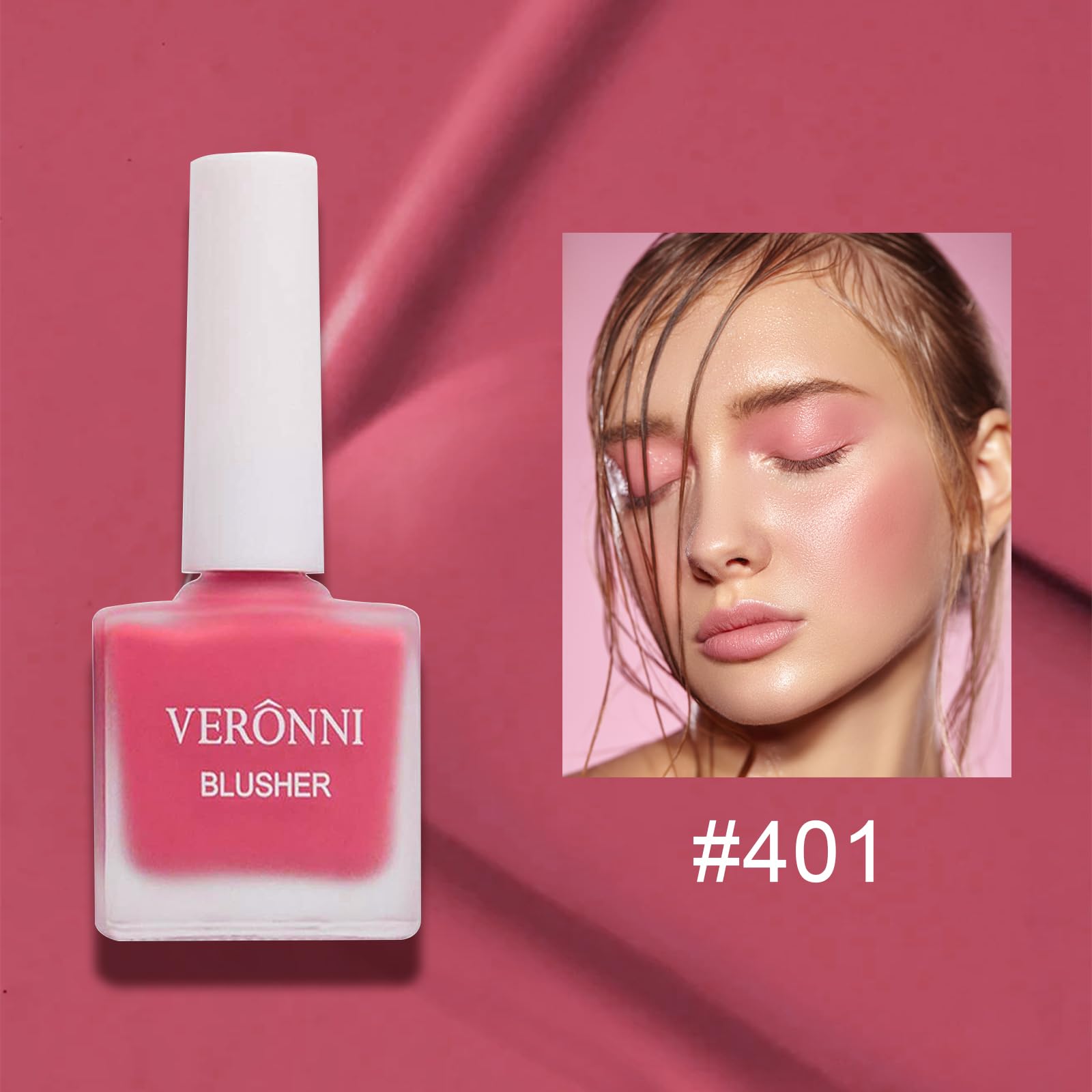Veronni Liquid Blush -Fruit Juice Liquid Blusher,Vegan Face Blush Waterproof Long Lasting Blushes,Cruelty-Free With Shimmery Fin