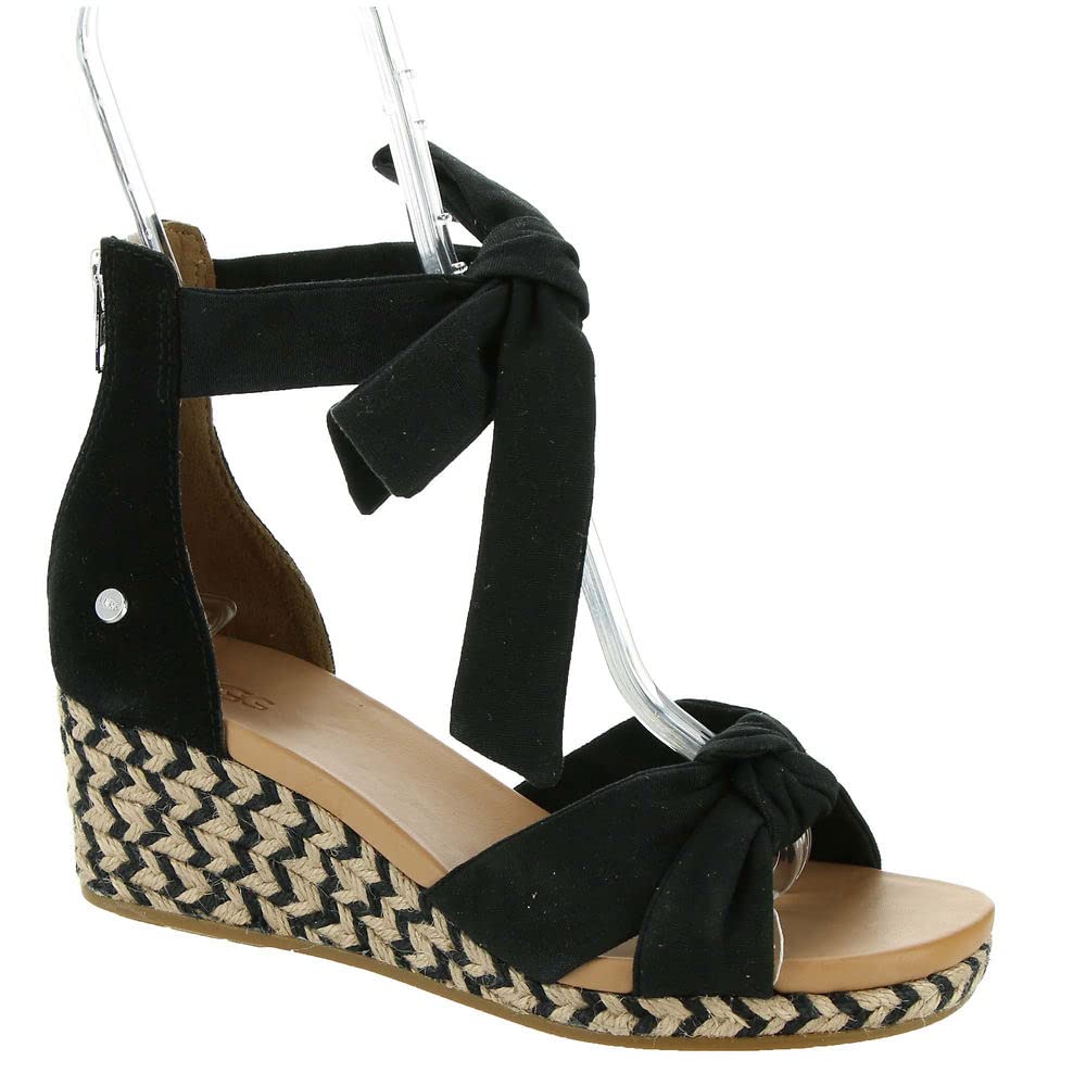 UGG Womens Yarrow Sandal, Black Canvas, 9