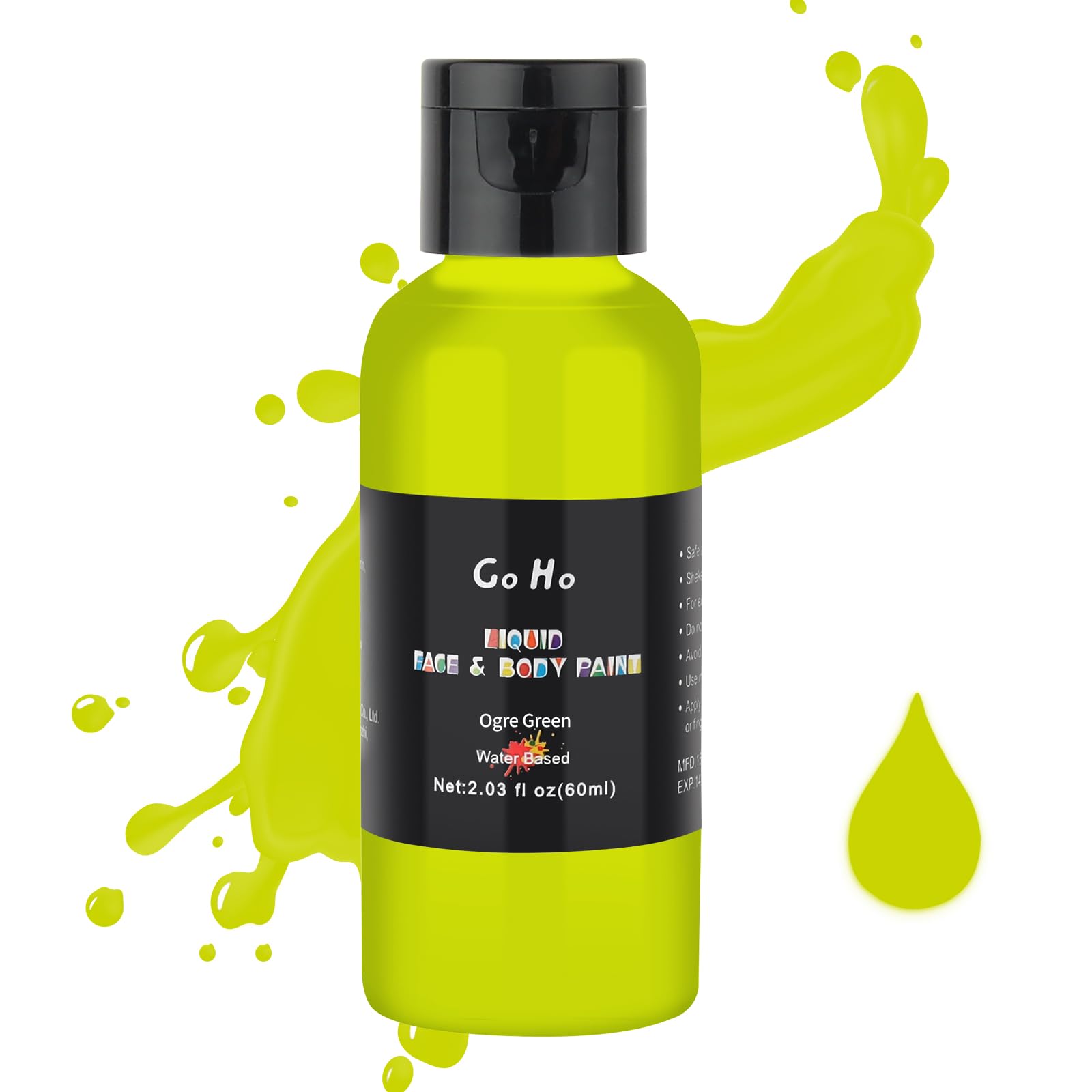 Go Ho Ogre Green Face Body Paint,Ogre Green Makeup Water Based Face Paint and Body Paint for Airbrush Makeup Special FX, Cosplay