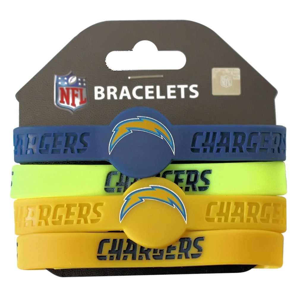 Aminco NFL Los Angeles Chargers Silicone Bracelets, 4-Pack