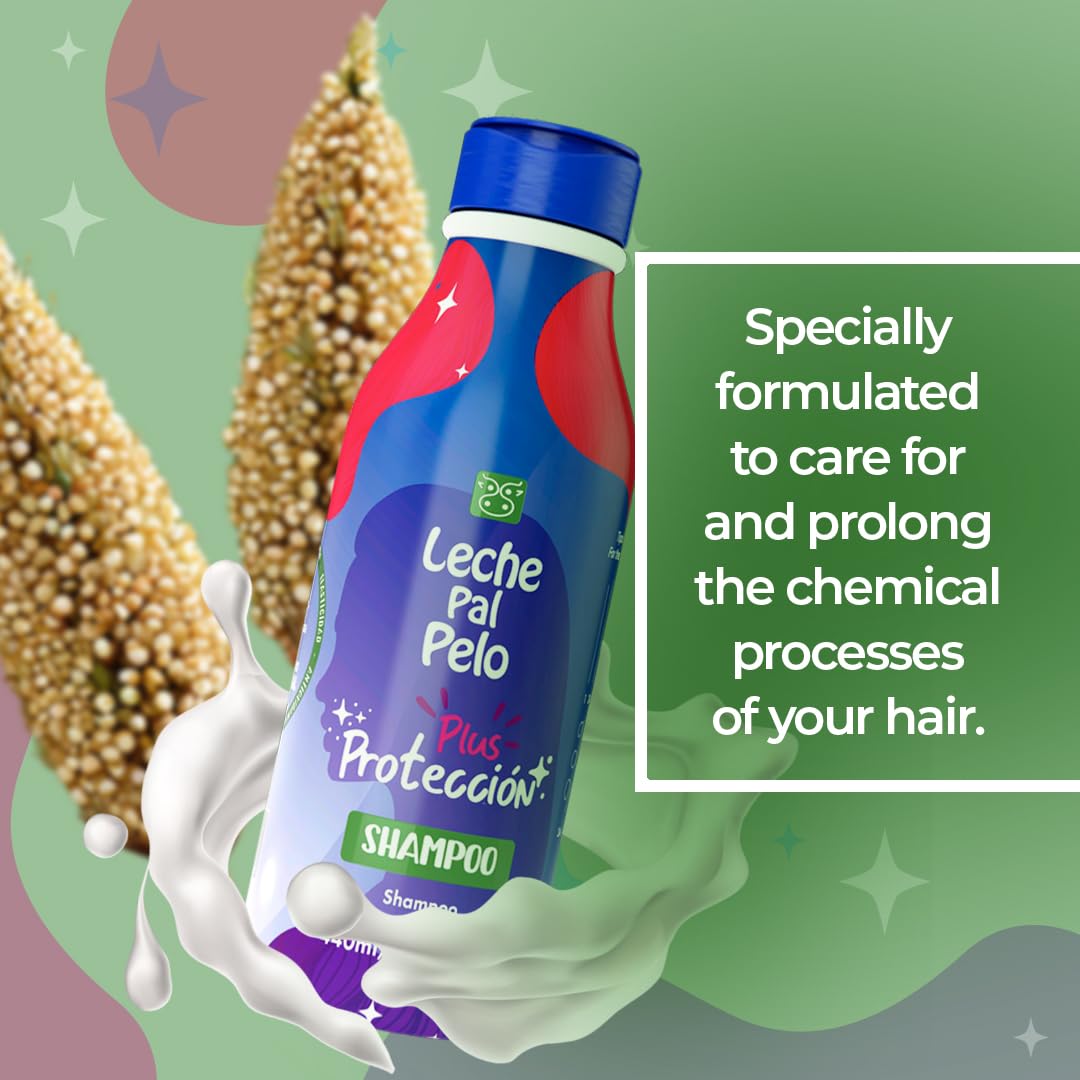 Leche Pal Pelo Quinoa & Rice Protein Color Guard Shampoo | Tinted and Treated Hair | Softens & Hydrates | SLS Free | Vegan (14.9