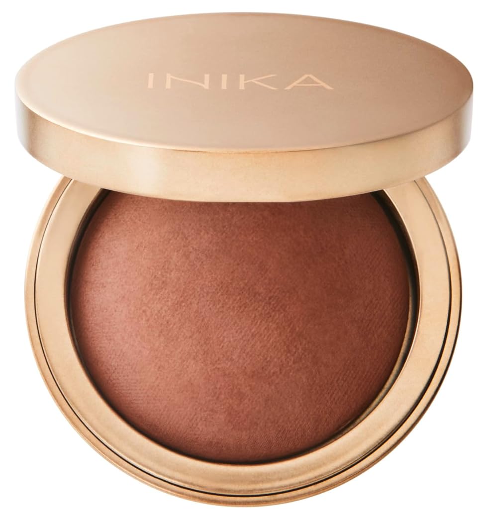 INIKA Baked Mineral Bronzer | Golden Summer Glow and Contour with 100% Natural Ingredients, Blendable Formula, Firms + Hydrates 