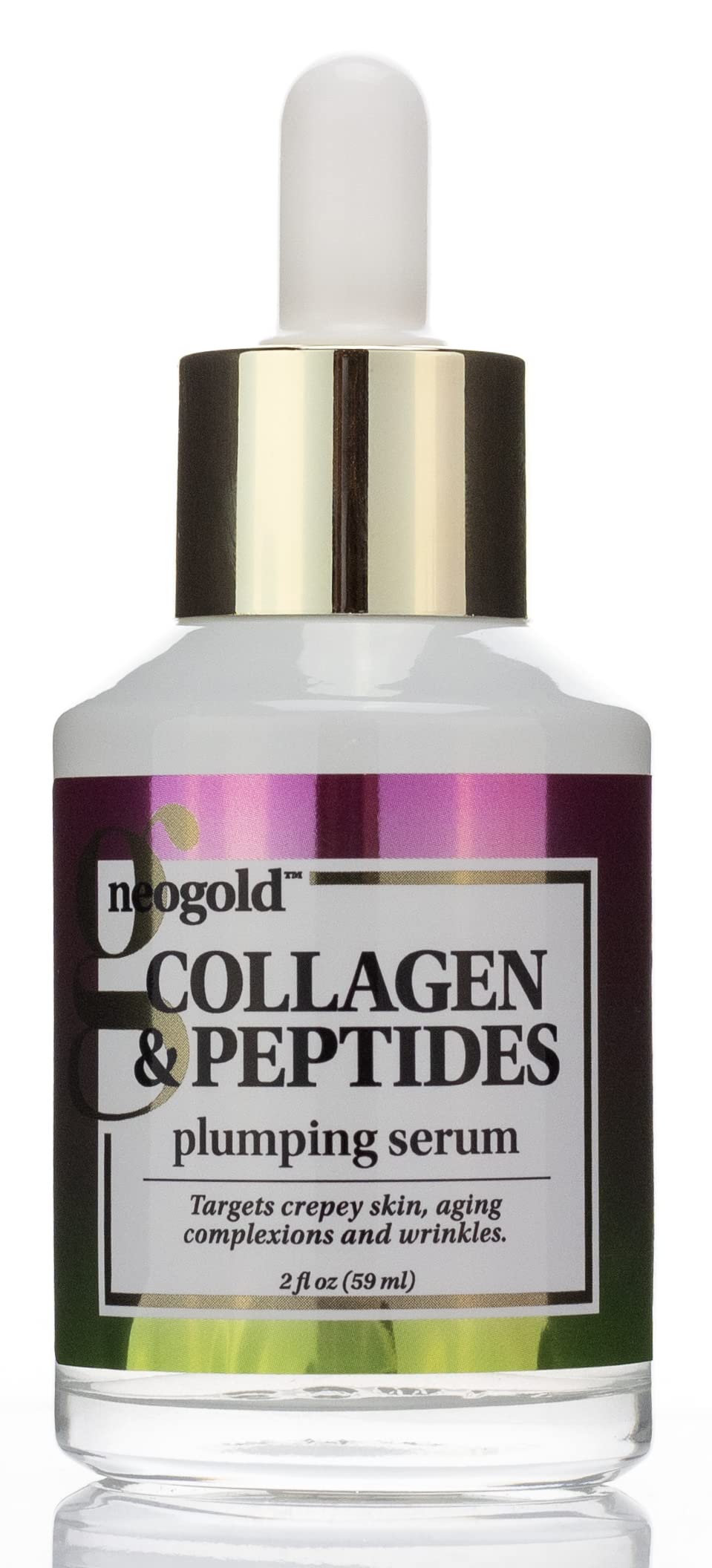 Neogold Collagen & Peptides Plumping Skin Care Facial Serum. Anti Aging Neck & Face Skincare Serum Helps Reduce Appearance Of Cr