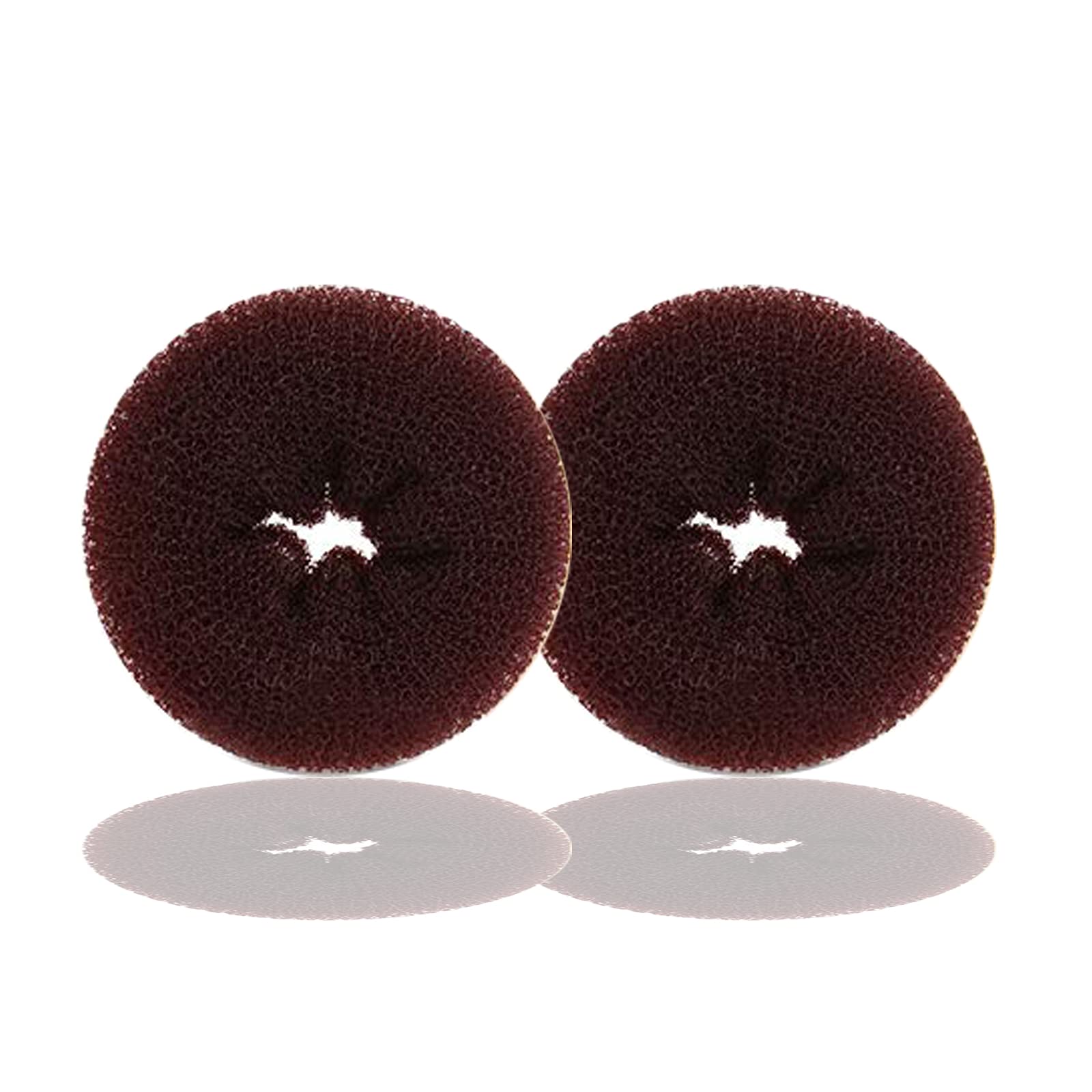 Kitjans Hair Donut Bun Maker, 2PCS Large 3.5 Inch Ring Style Bun for Thick, Long Hair (Brown)