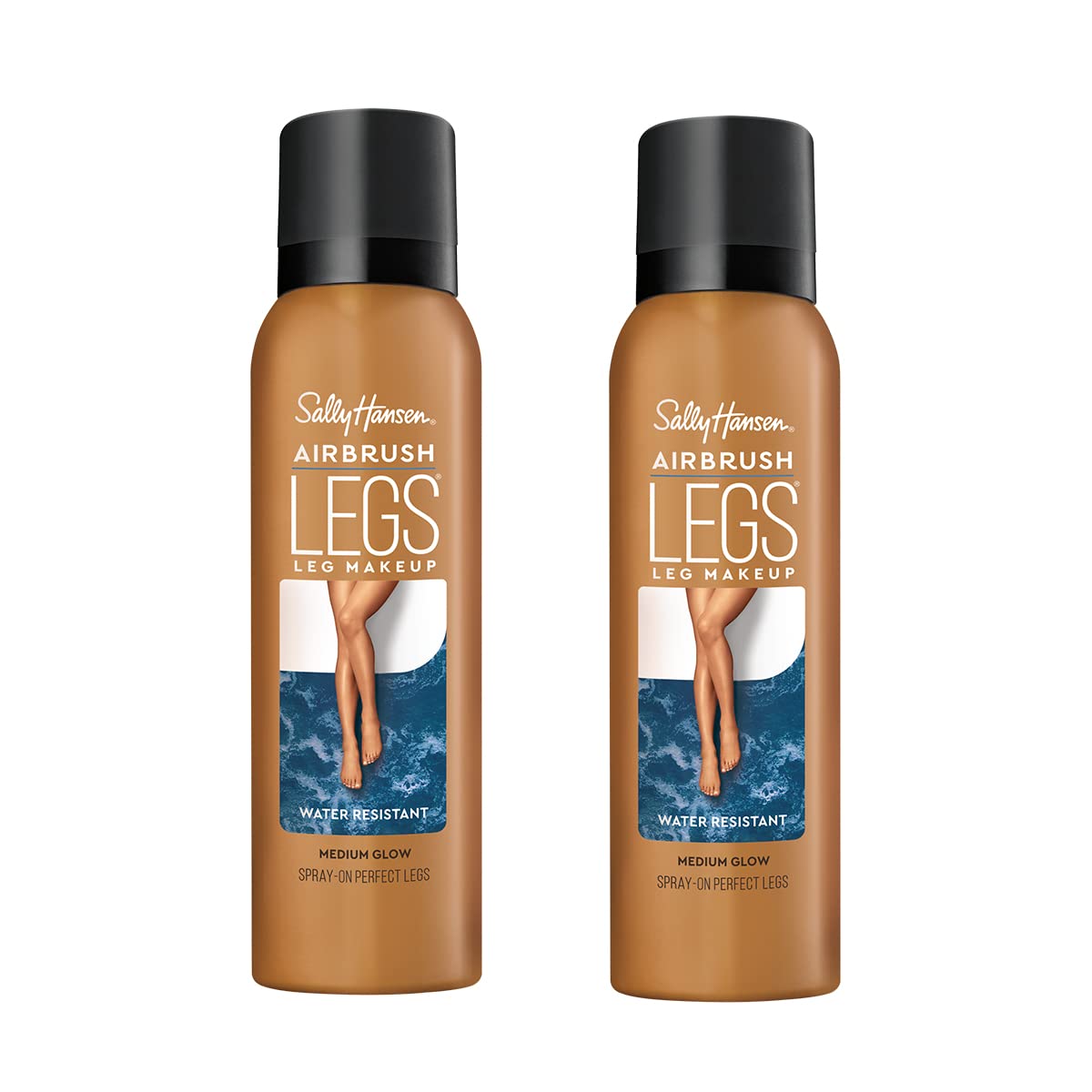 Sally Hansen Airbrush Legs, Leg Spray-On Makeup, Medium Glow 4.4 Oz, Pack Of 2