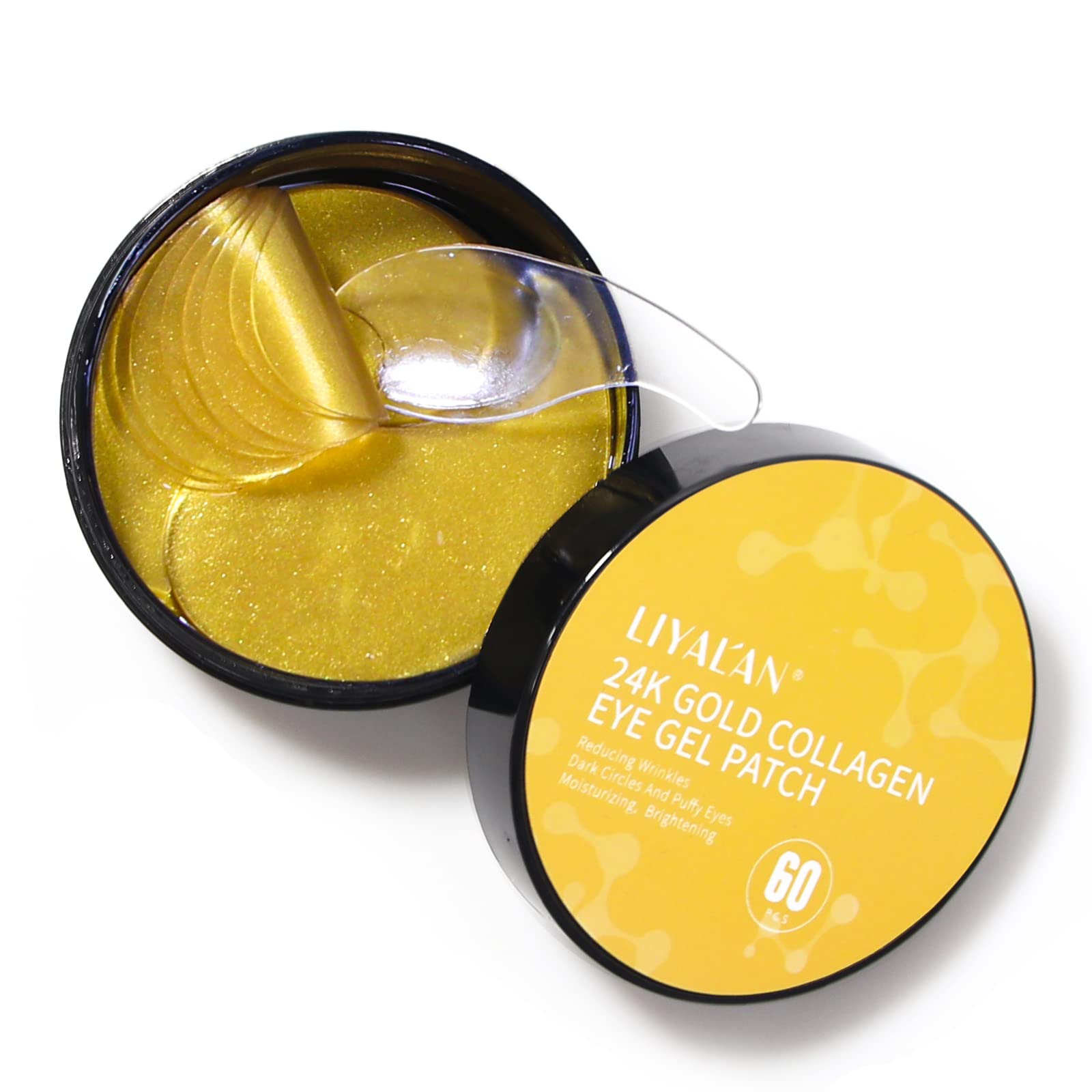 LIYALAN 24K Gold Under Eye Patches for Dark Circles and Puffiness Eye Mask Skin Care Products for Puffy Eyes Beauty for Women 60