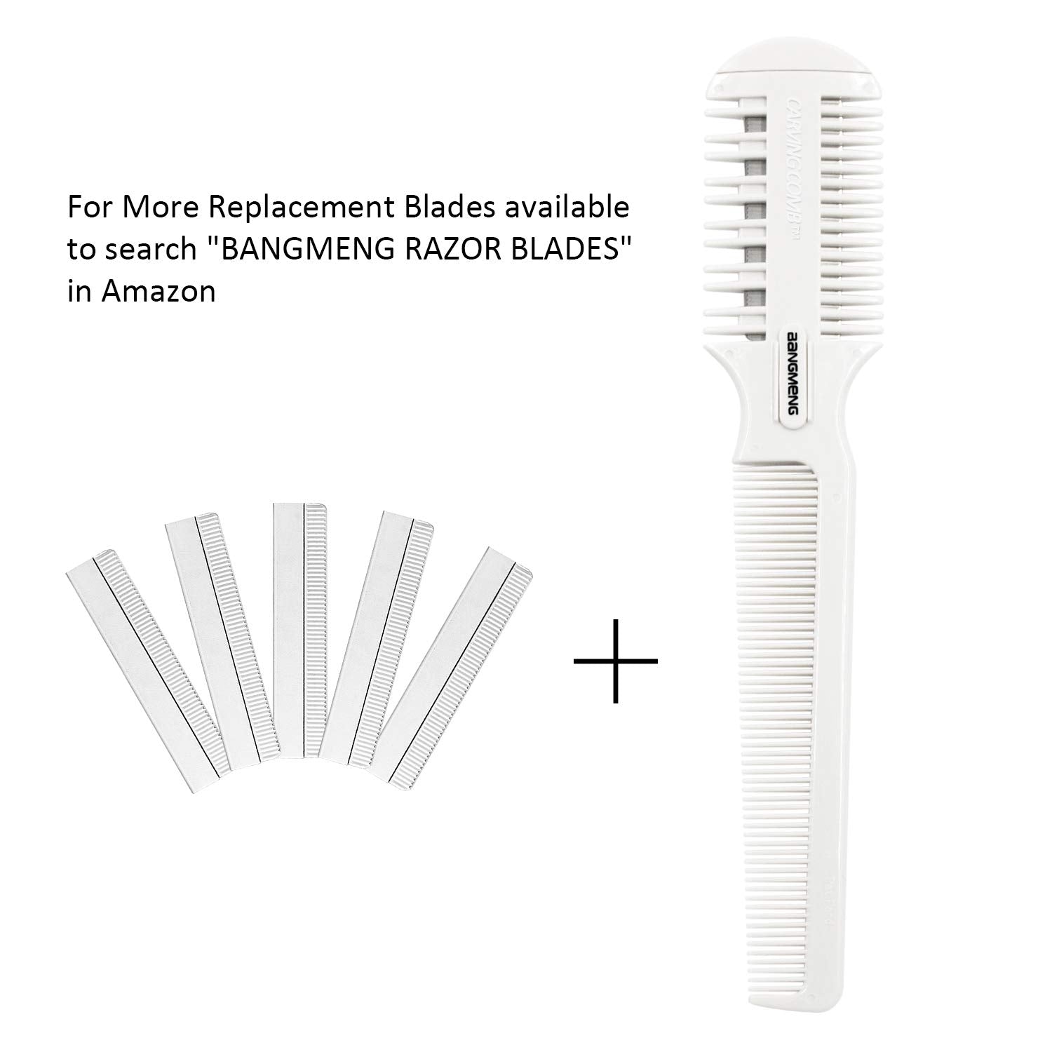 BANGMENG Hair Cutter Comb,Shaper Double Edge Razor,Split Ends Hair Trimmer Styler, For Thin & Thick Hair Cutting and Styling, Ex