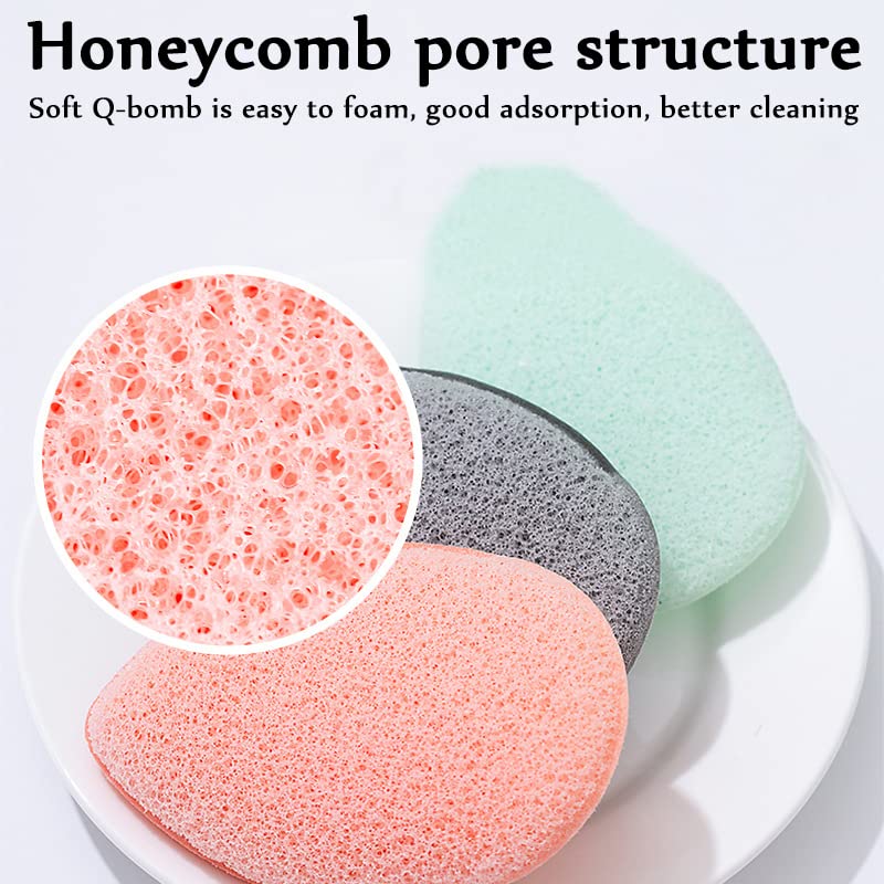 Akoak 5 Pcs Water Drop Gloves Wash Face Powder Puff, Soft And Comfortable, Suitable For Face Makeup Removal And Cleaning