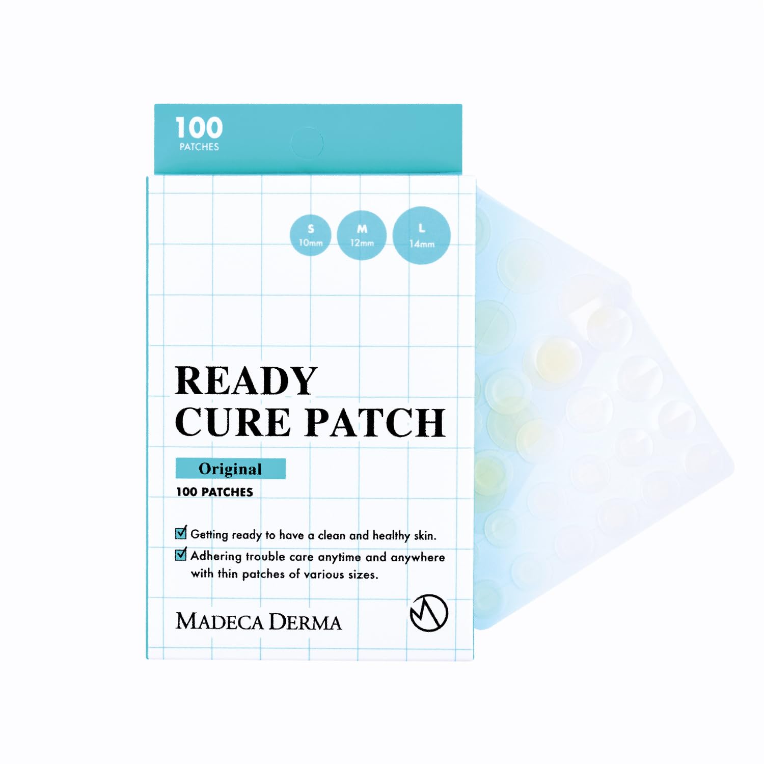 MADECA DERMA Ready Cure Patch Original - Hydrocolloid Acne Patches, Large Pack for Long-Term Use, Multi-Size for Spot, Pimple, Z