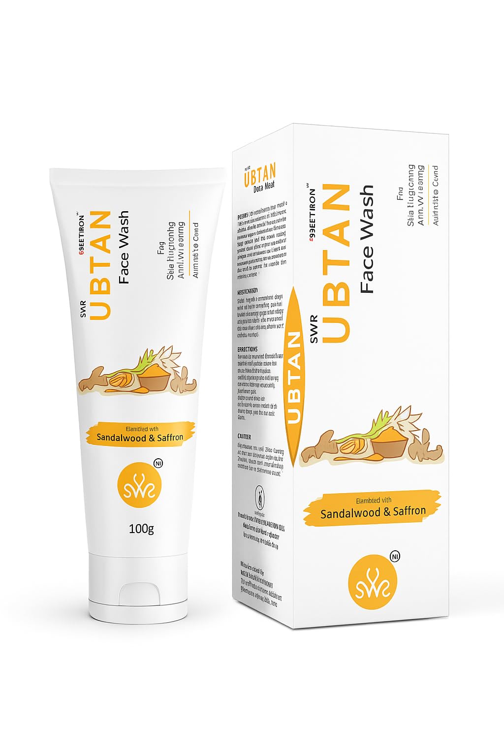Dextron Ubtan Face Wash Skin Brightening With Activated Wild Turmeric, SulphateFree, For Men & Women, All Skin Types  100G