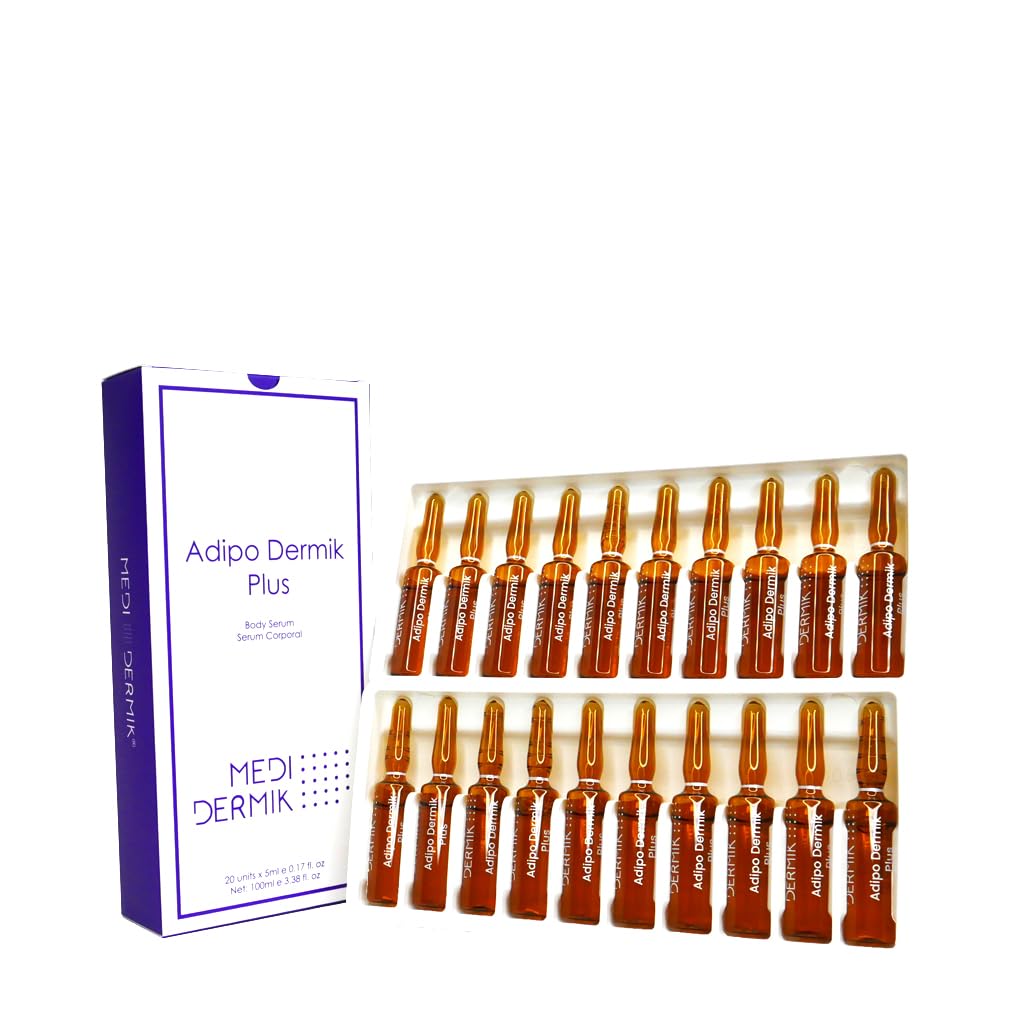 Adipo Plus Dermik  Lipolytic & Fat Reduction Serum  20 ampoules x 5 ml (Total 100 ml / 3.38 fl oz)