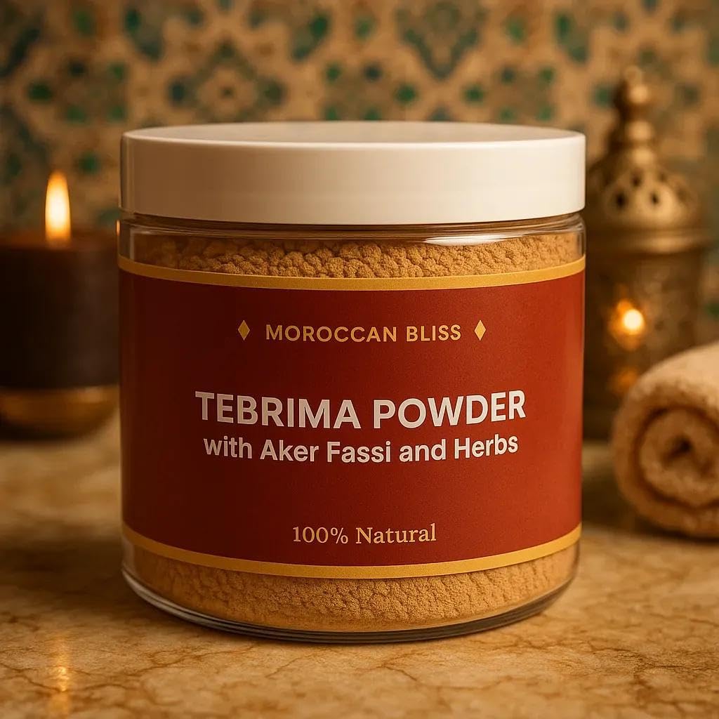 Ms Magic Secret Moroccan Tebrima Body Mask Powder - 100% Natural Skin Brightening & Tan Improvement | Improves Blemishes, Smooth