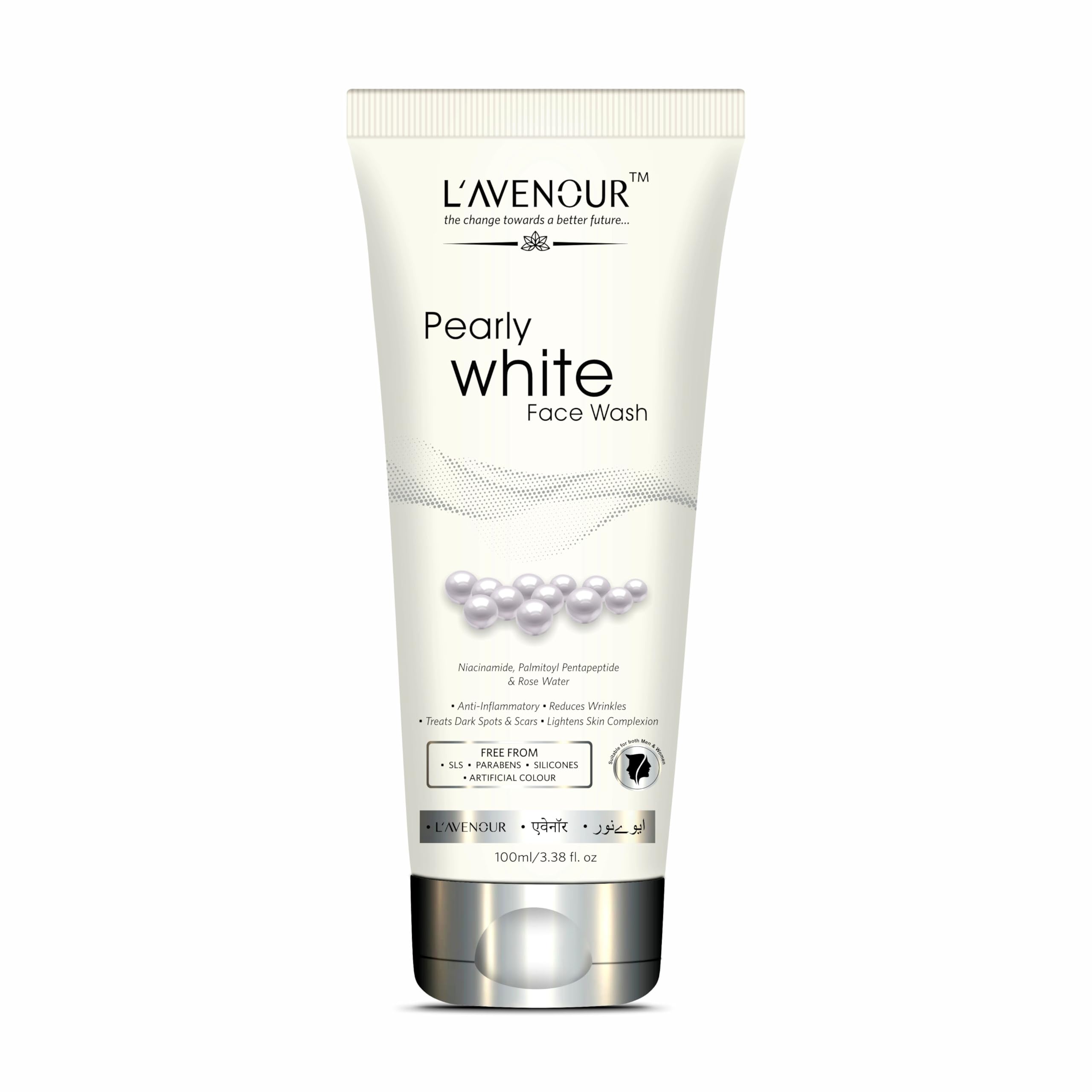 LAvenour Pearly White Face Wash For Women & Men With Niacinamide, Rose Water, Reduce Wrinkles, Treat Dark Spots & Scars, AntiI