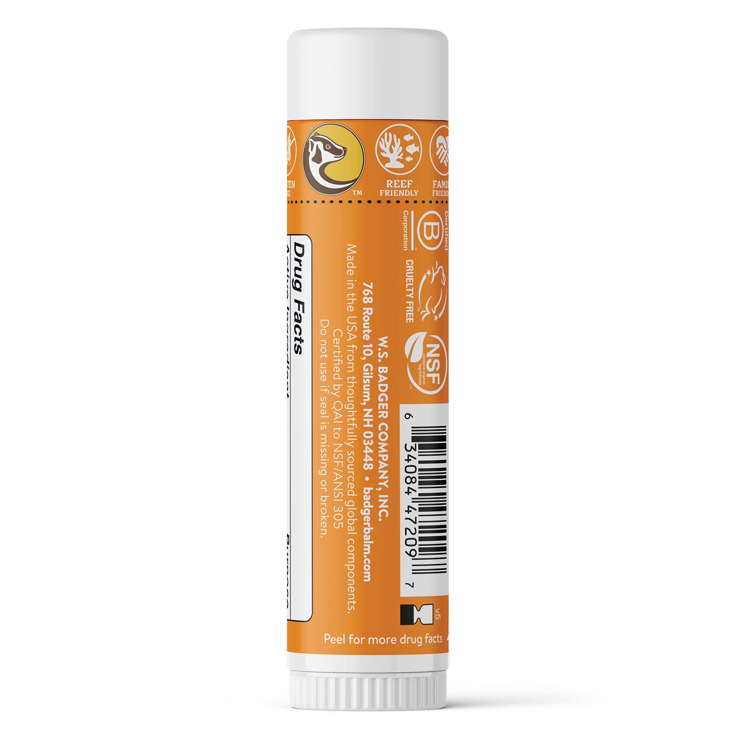 Badger Kids Sunscreen Stick Spf 35 With Mineral Zinc Oxide, Travel Size Sunscreen Stick For Kids, 97% Organic Ingredients, Reef