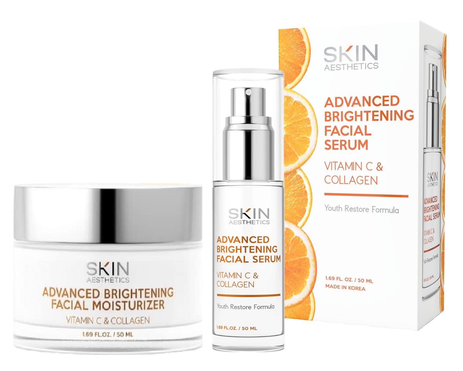 Vitamin C & Collagen Serum + Day Cream Value Set - Dermatologist Tested - Skin Care For Dark Spots & Skin Brightening - Anti Agi