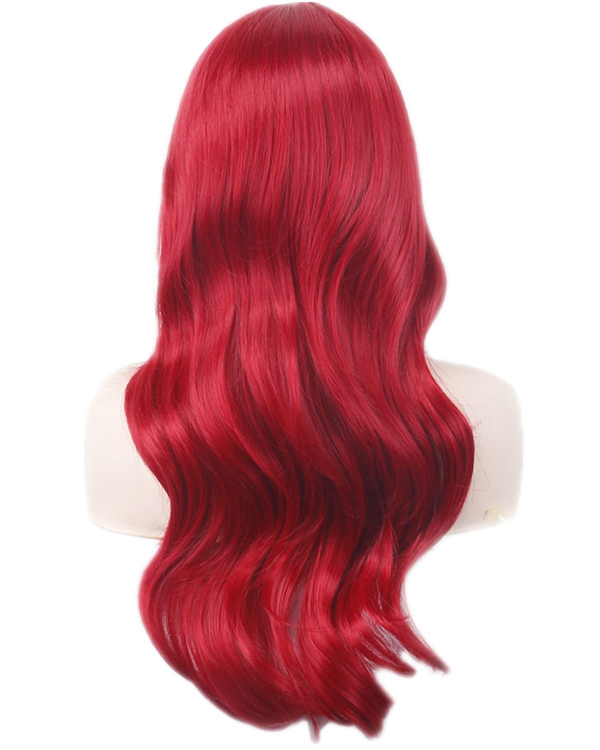 Aneshe Wigs 28'' Long Wavy Hair Heat Resistant Cosplay Wig For Women (Red)